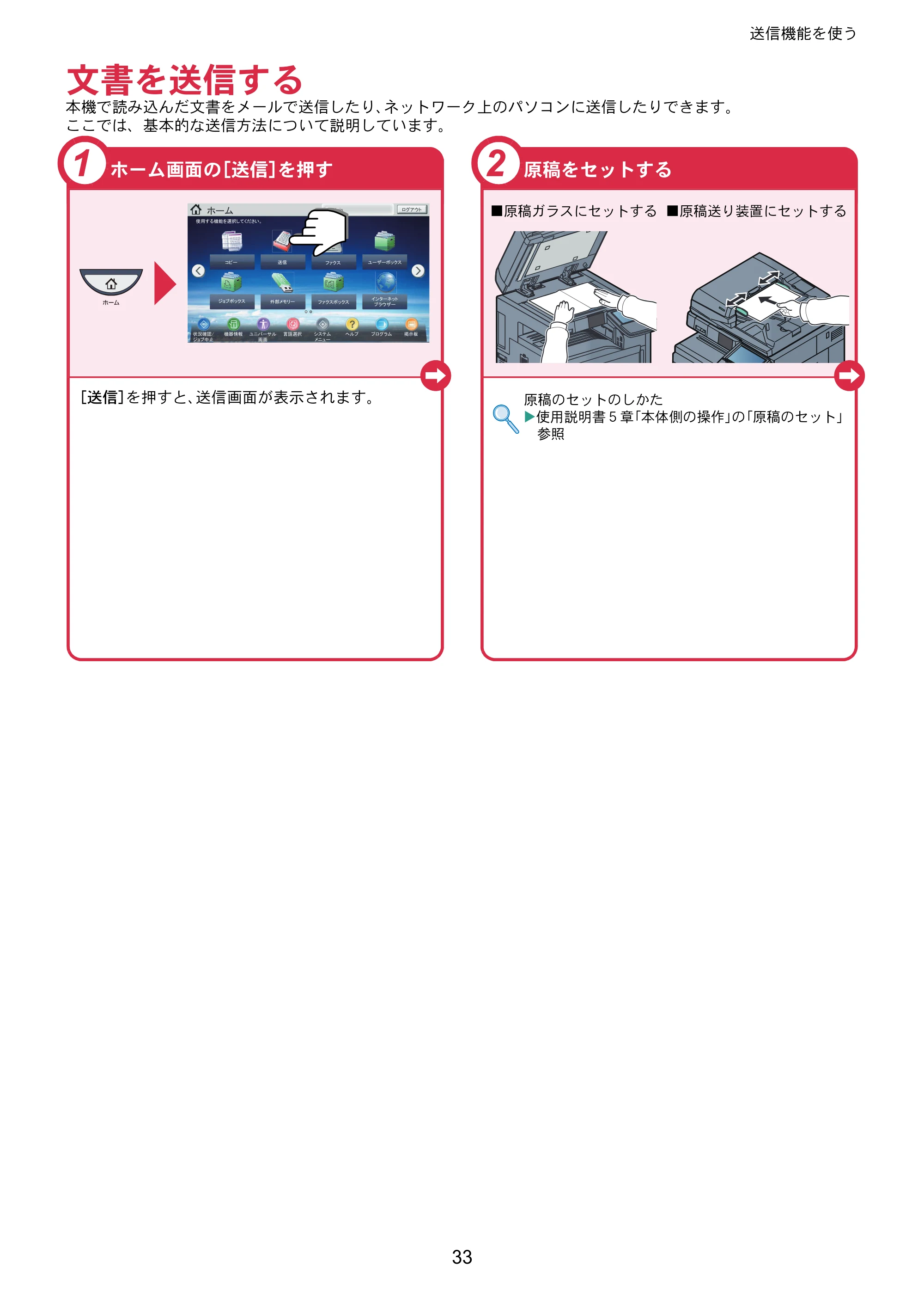 京セラ TASKalfa 4501i / TASKalfa 5501i TASKalfa 5501i/4501i クイックガイド — 文書を送信する — 原本ページ — 33ページ
