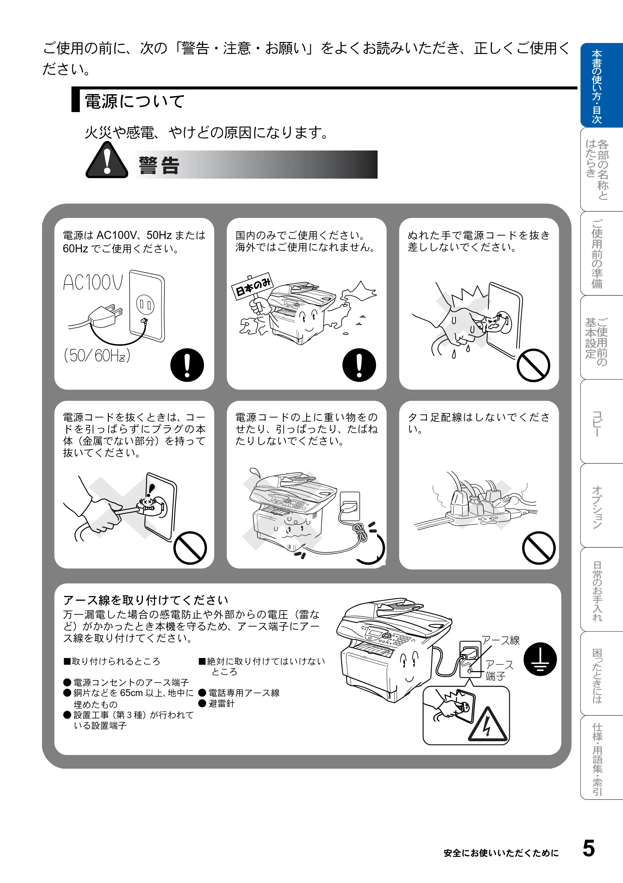ブラザー DCP-8025JN 取扱説明書（本体） — 原本ページ — 5ページ