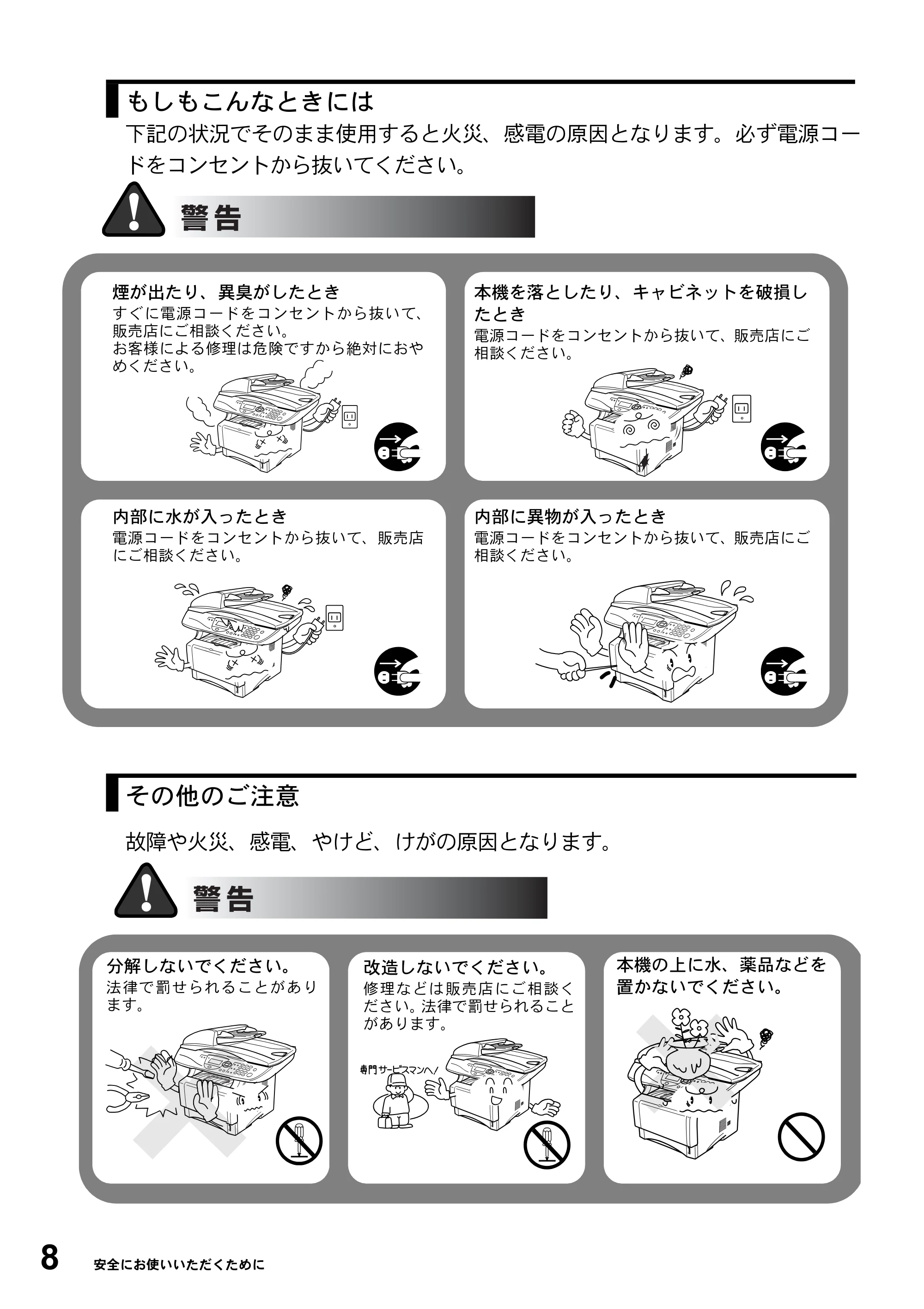 ブラザー DCP-8025JN 取扱説明書（本体） — 原本ページ — 8ページ