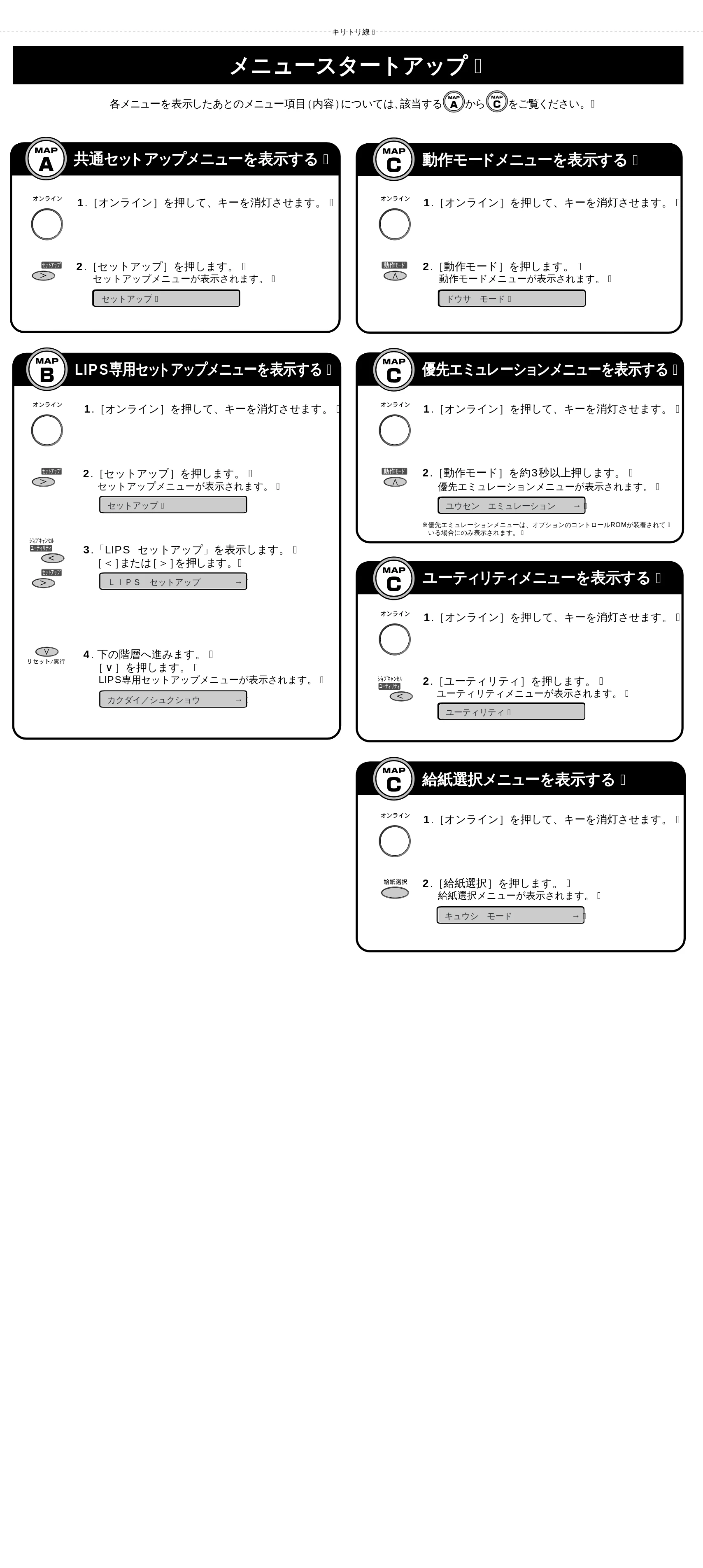 キヤノン LBP-1710 LIPS機能ガイド （PDF形式／3.3Mバイト） — メニュースタートアップ — 原本ページ — 126ページ