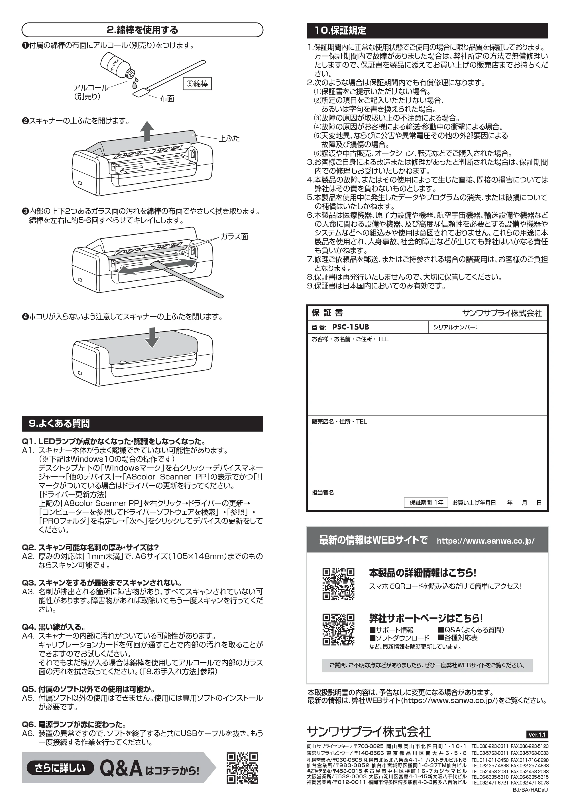 サンワサプライ PSC-15UB 取扱説明書 — 原本ページ — 4ページ