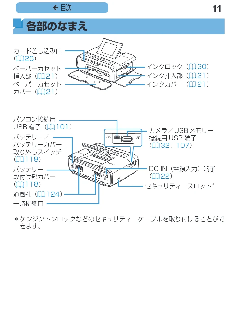 キヤノン SELPHY CP1200 プリンターユーザーガイド(スマートフォン用) (PDF:2.02MB) — 11 ç 目次 — 図版 11-1 — 11ページ