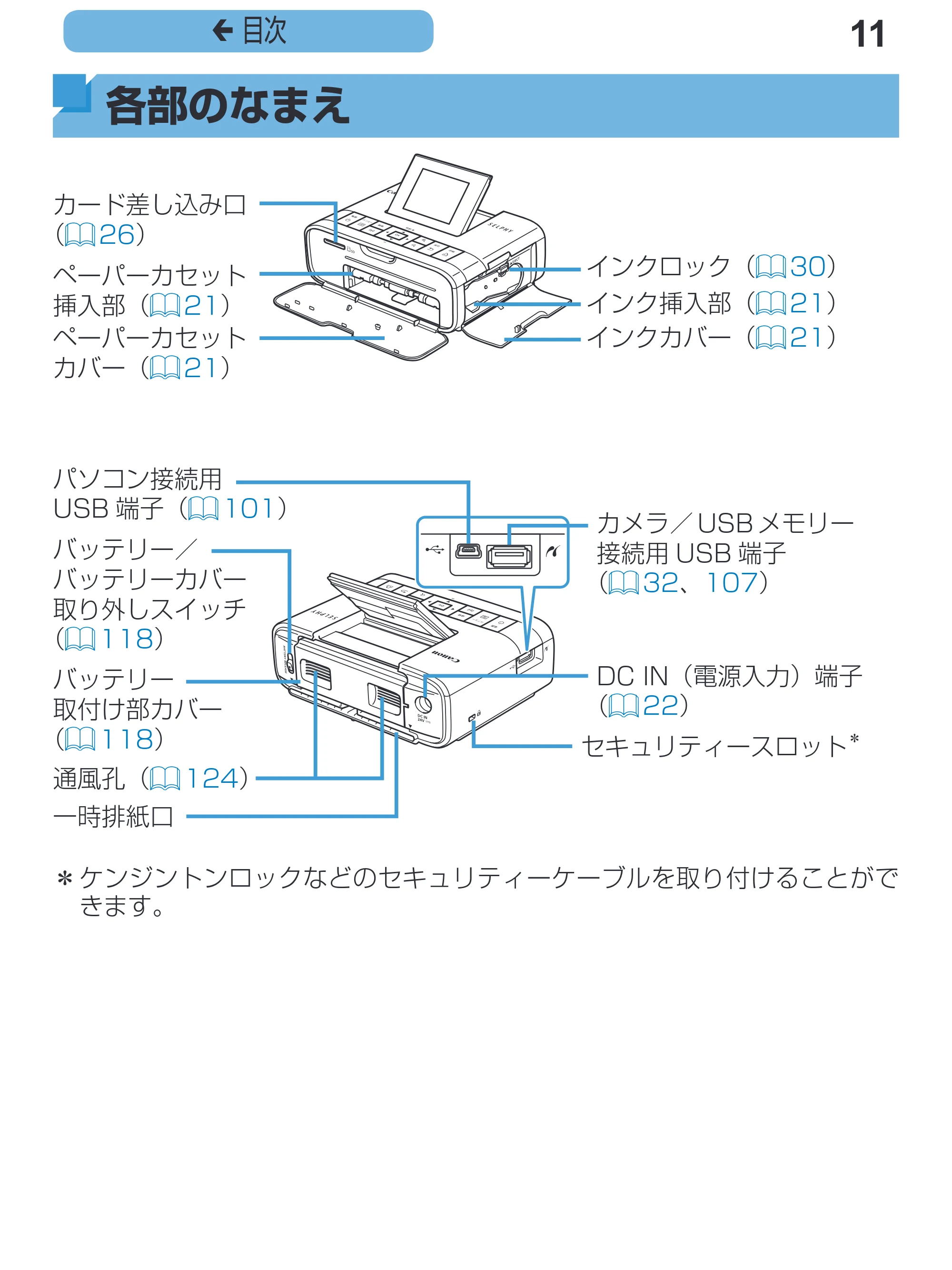 キヤノン SELPHY CP1200 プリンターユーザーガイド(スマートフォン用) (PDF:2.02MB) — 11 ç 目次 — 原本ページ — 11ページ