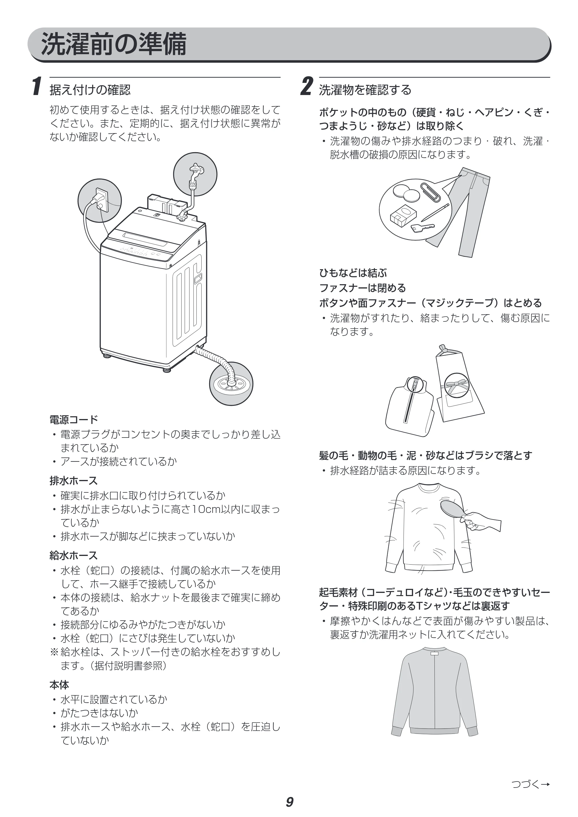 アイリスオーヤマ IAW-T804 取扱説明書 — 原本ページ — 9ページ