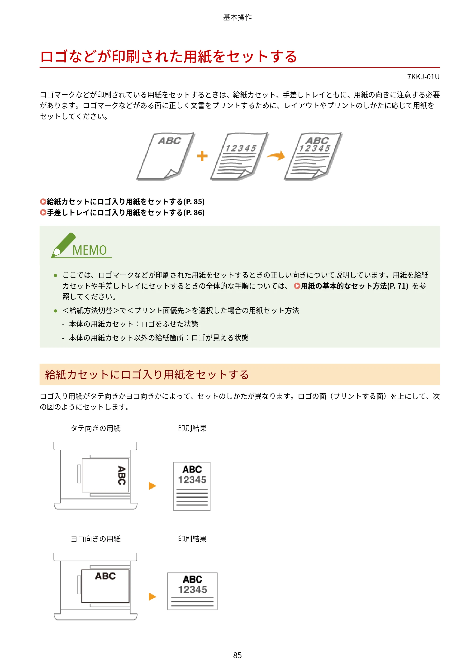 キヤノン LBP722Ci ユーザーズガイド 2026年6月25日更新(PDF:6.52MB) — ロゴなどが印刷された用紙をセットする — 原本ページ — 93ページ