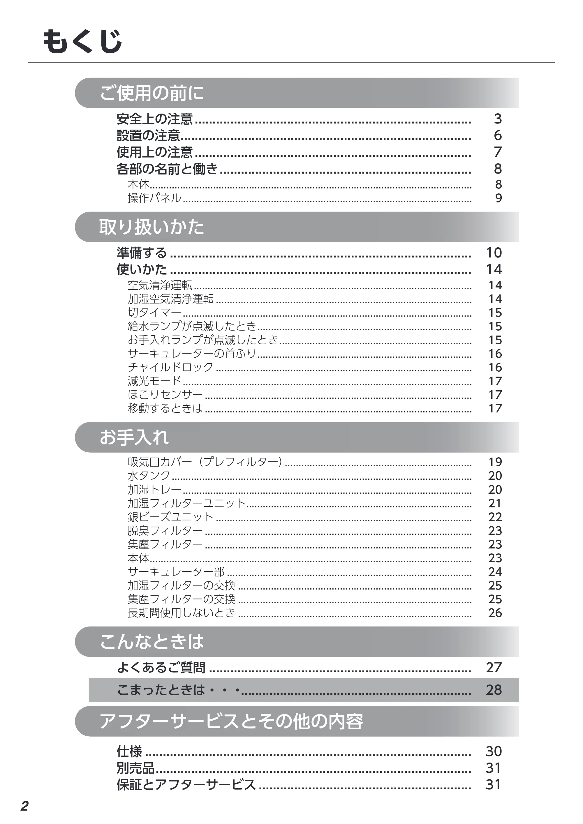 アイリスオーヤマ CHA-A55 取扱説明書 — 原本ページ — 2ページ