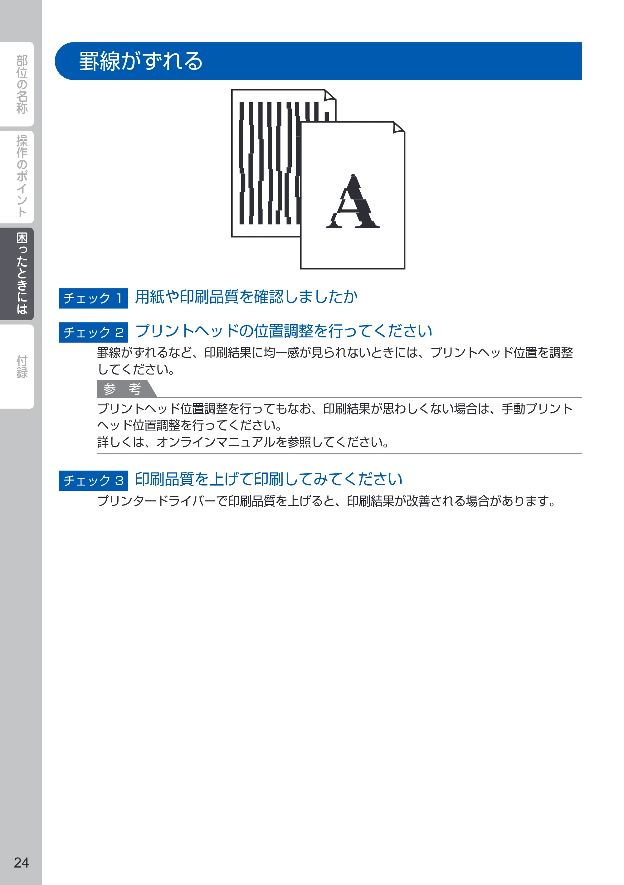 キヤノン PIXUS iP110 PIXUS 早わかり（PDF：2.62MB） — 罫線がずれる — 原本ページ — 26ページ