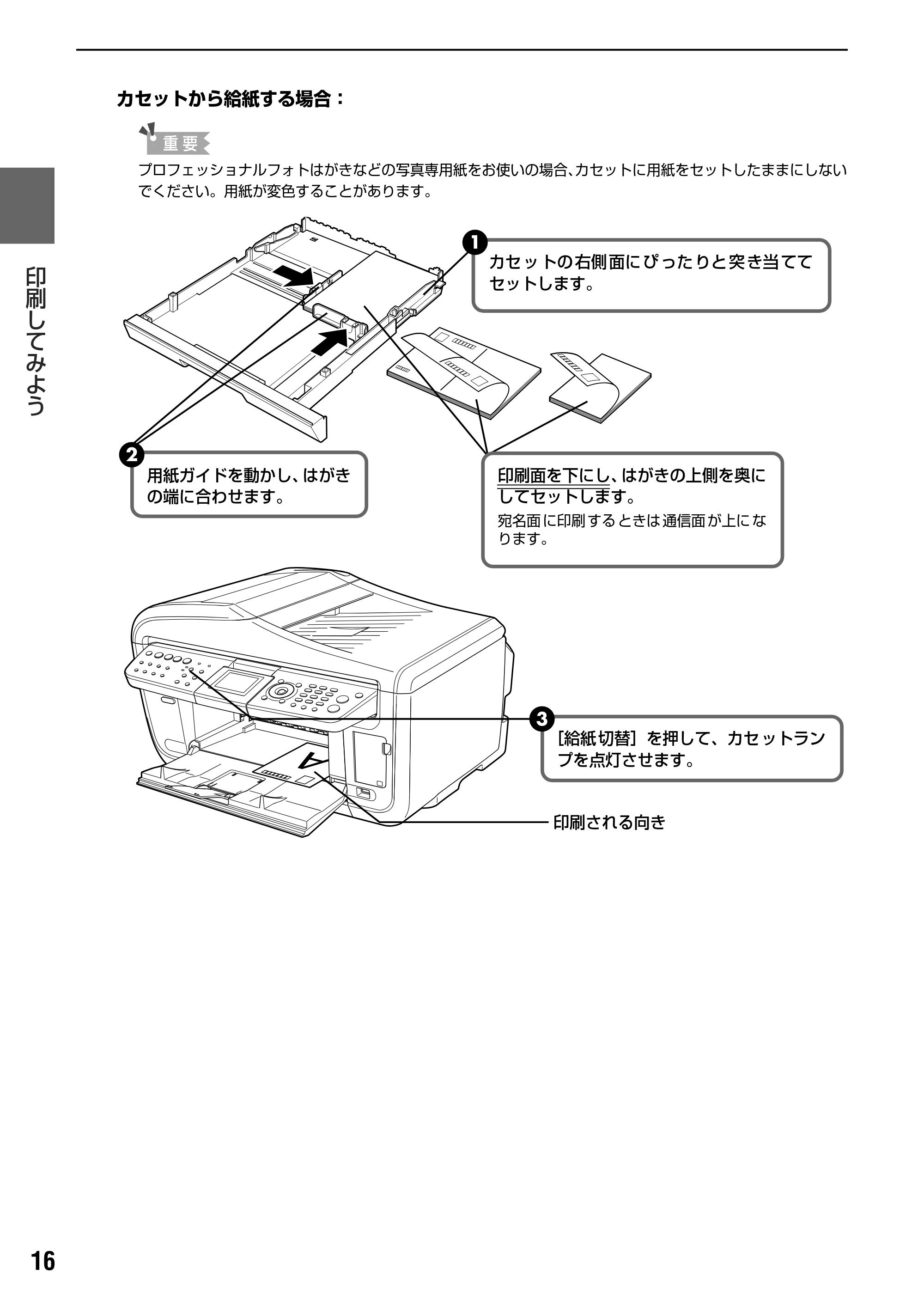 キヤノン PIXUS MP830 操作ガイド（パソコン操作編） （PDF形式／16.21Mバイト） — 封筒のセット方法について — 原本ページ — 18ページ