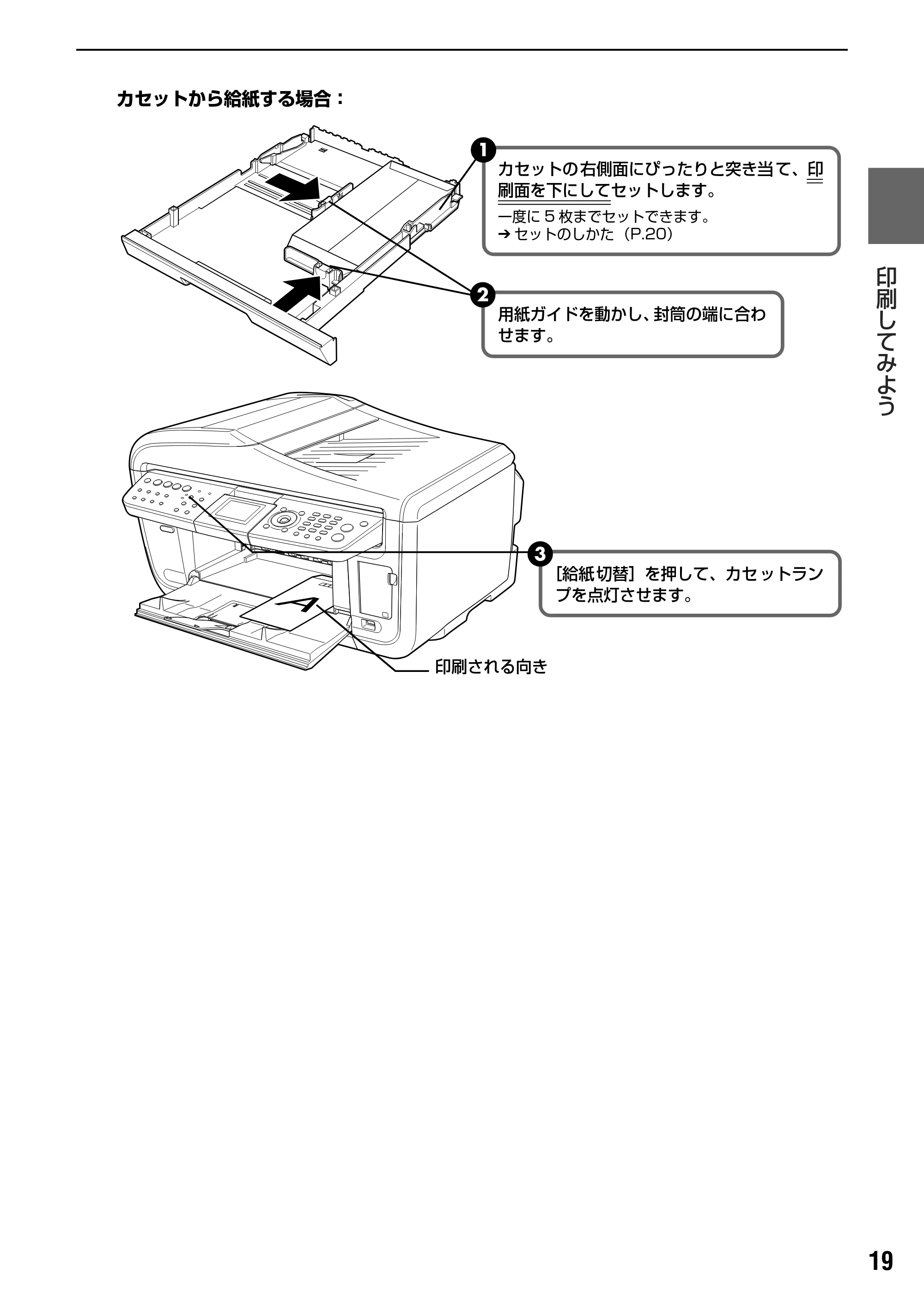 キヤノン PIXUS MP830 操作ガイド（パソコン操作編） （PDF形式／16.21Mバイト） — 文書を印刷してみよう — 原本ページ — 21ページ
