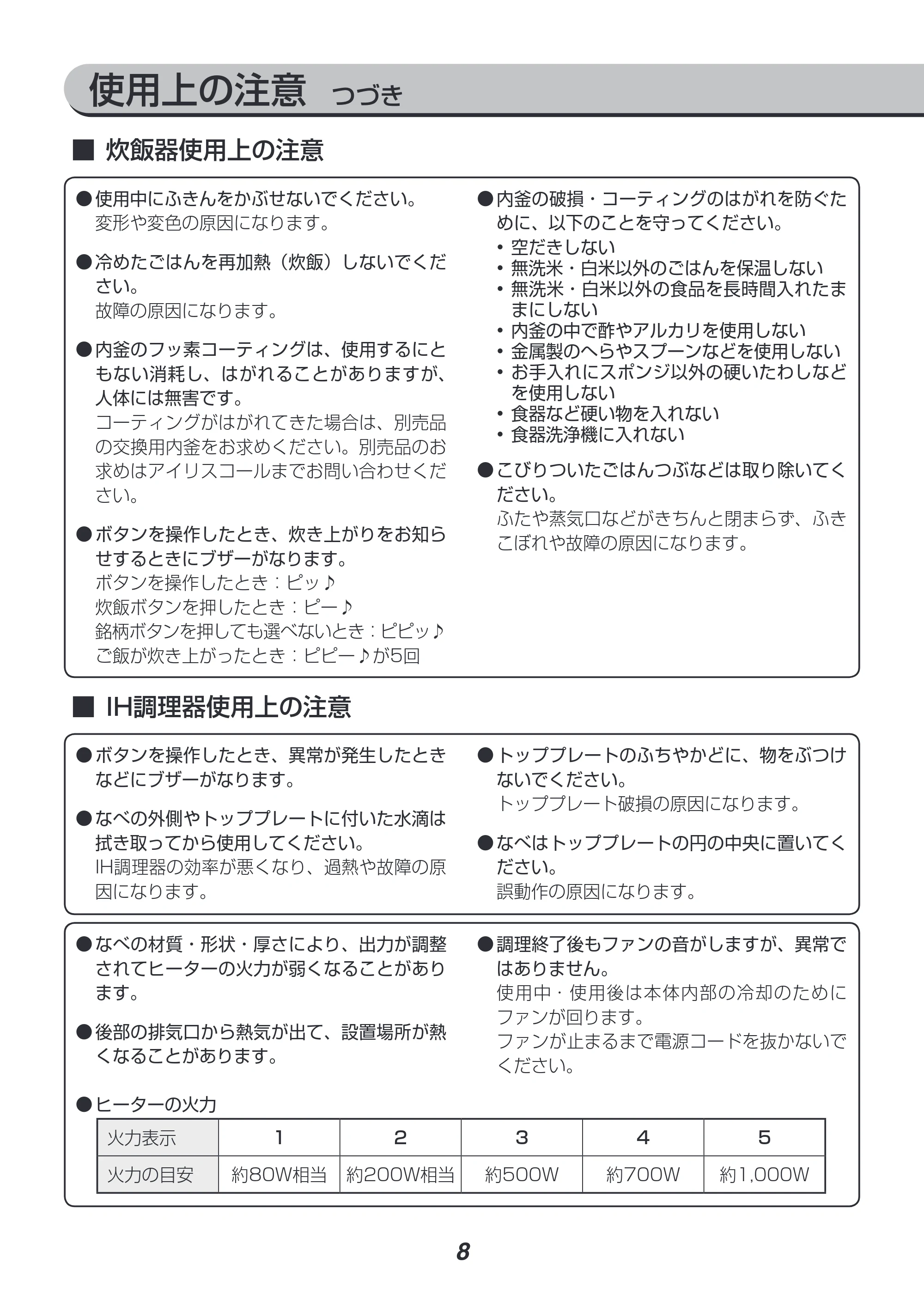 アイリスオーヤマ RC-SA30 取扱説明書 — 原本ページ — 8ページ