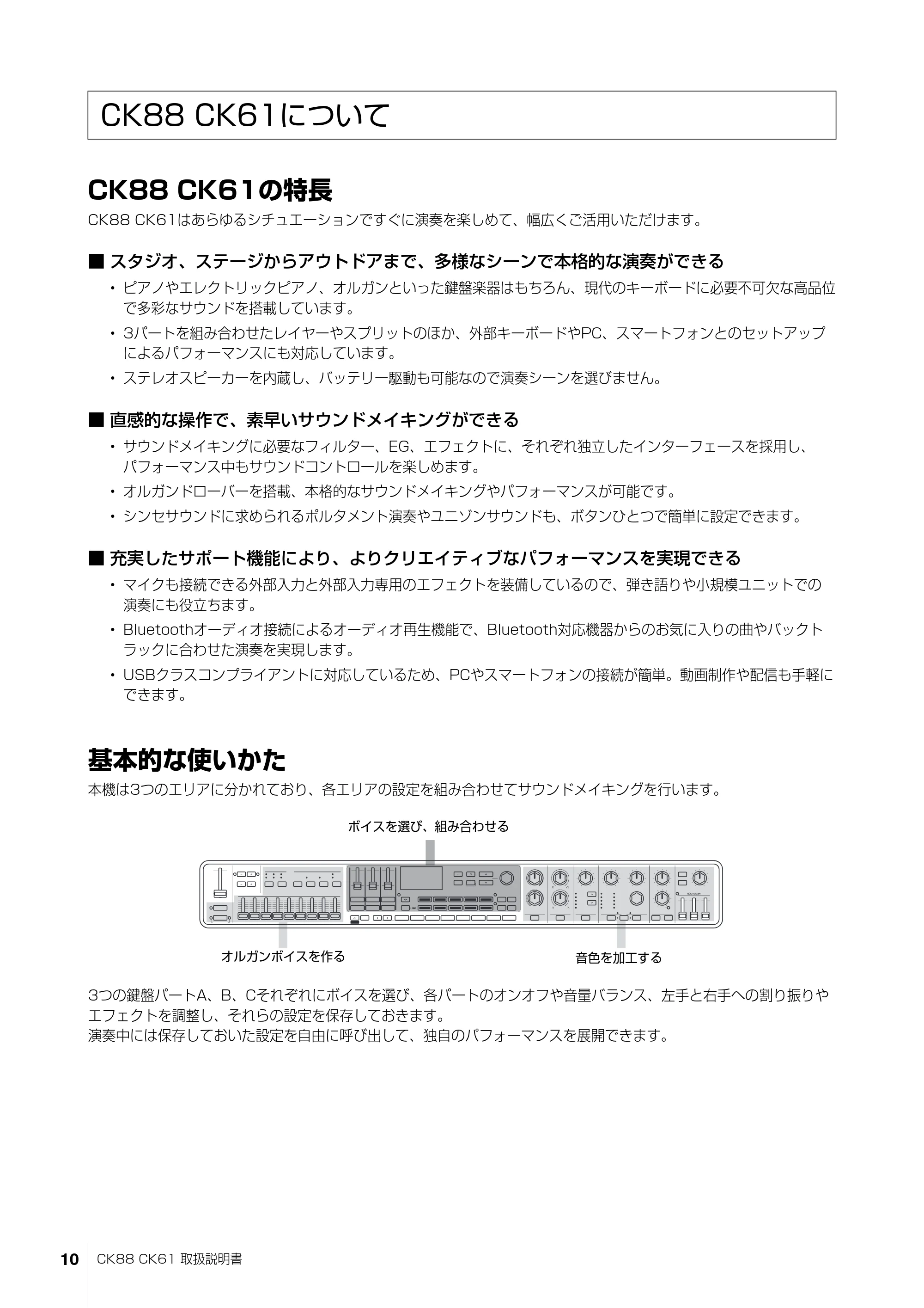 ヤマハ CK88 / CK61 CK88 CK61 取扱説明書 — CK88 CK61について — 原本ページ — 10ページ
