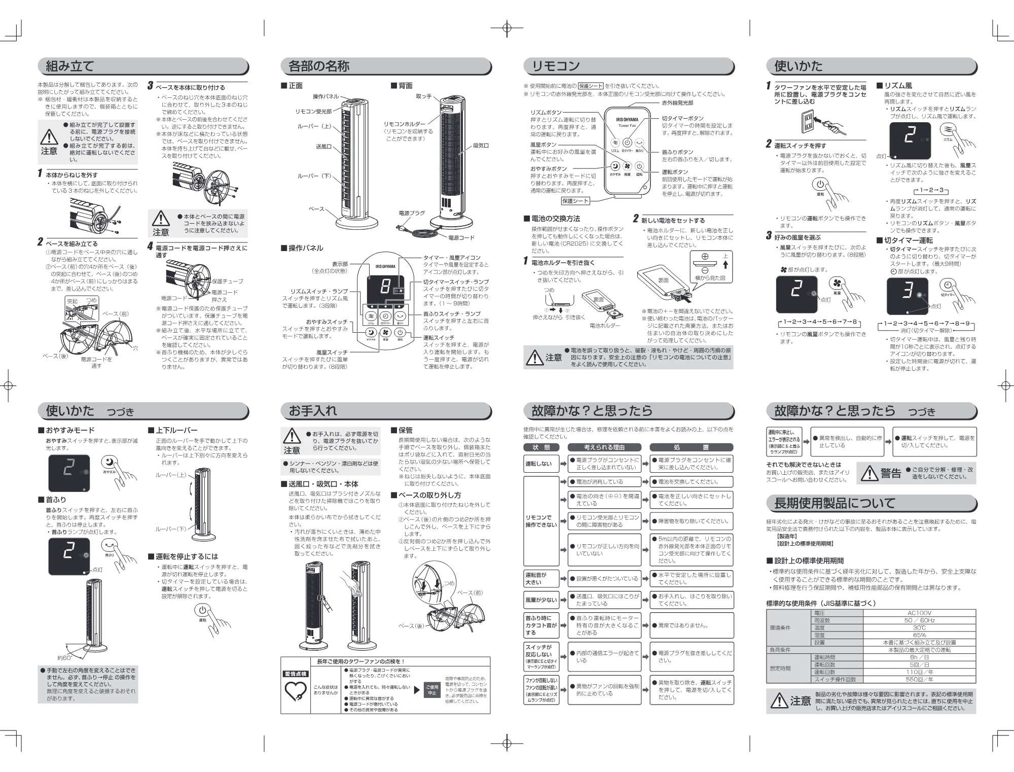 アイリスオーヤマ TWF-CD81T 取扱説明書 — 原本ページ — 2ページ