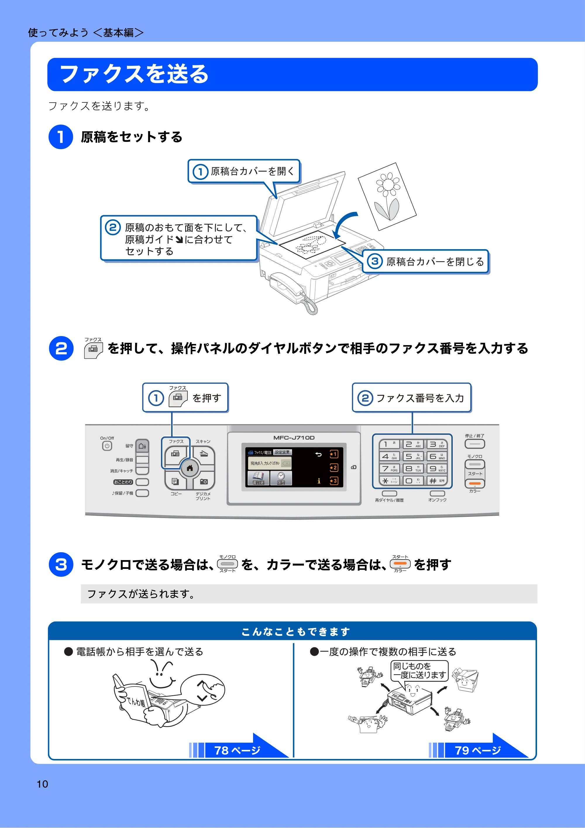 ブラザー MFC-J710D/ MFC-J710DW ユーザーズガイド ~基本編~ — ファクスを送る — 原本ページ — 12ページ