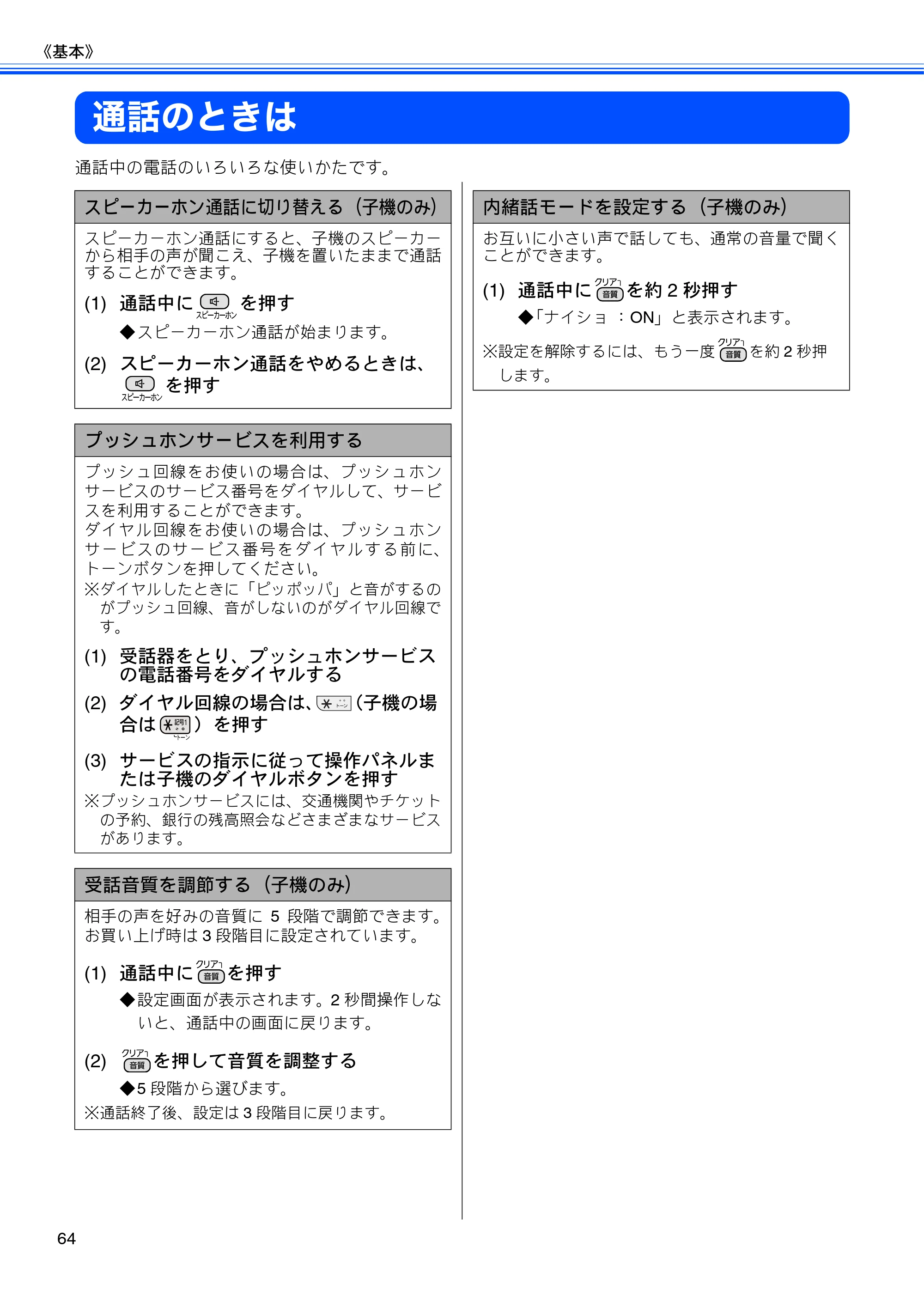 ブラザー MFC-J710D/ MFC-J710DW ユーザーズガイド ~基本編~ — 通話のときは — 原本ページ — 66ページ