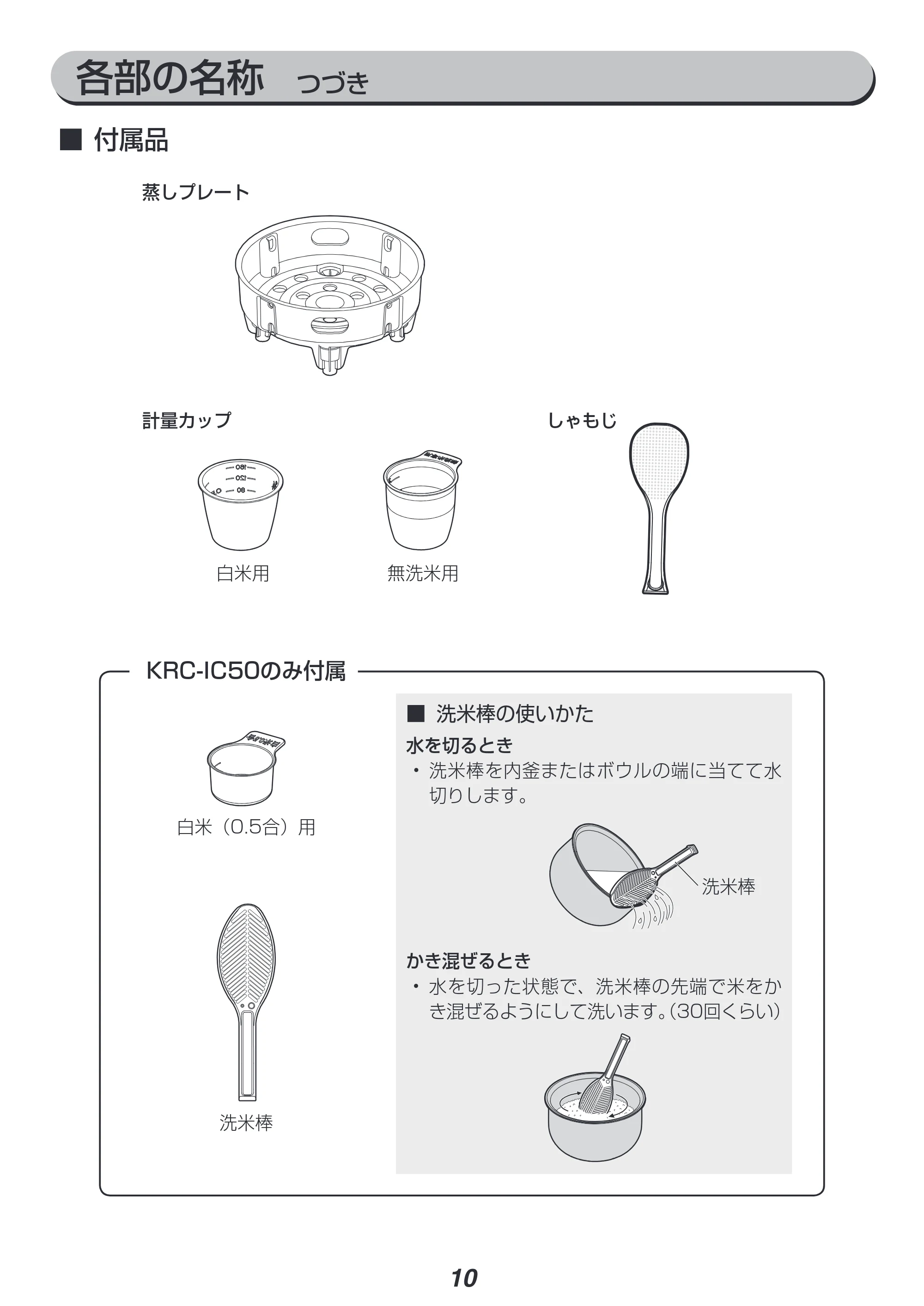 アイリスオーヤマ RC-IC50 取扱説明書 — 原本ページ — 10ページ