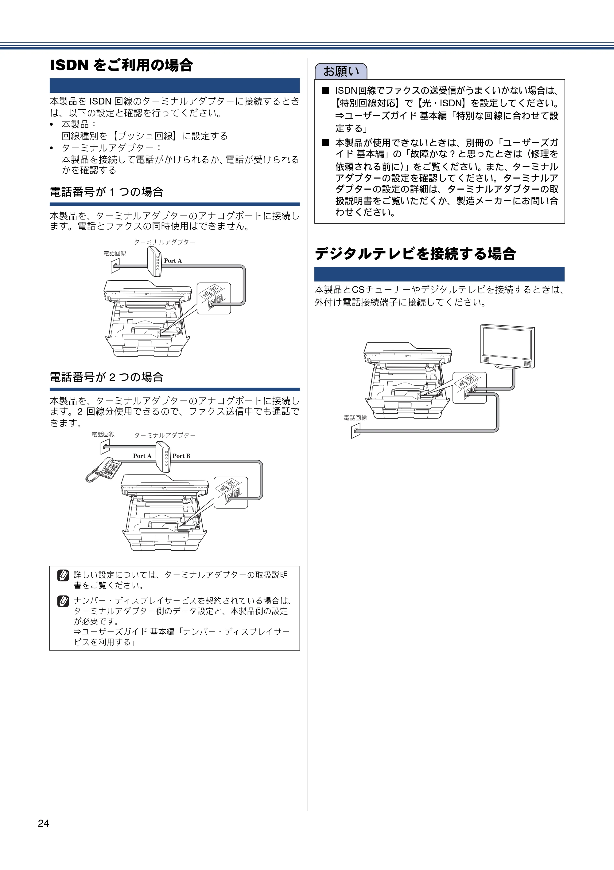 ブラザー MFC-J6970CDW かんたん設置ガイド — ISDNをご利用の場合 — 原本ページ — 24ページ
