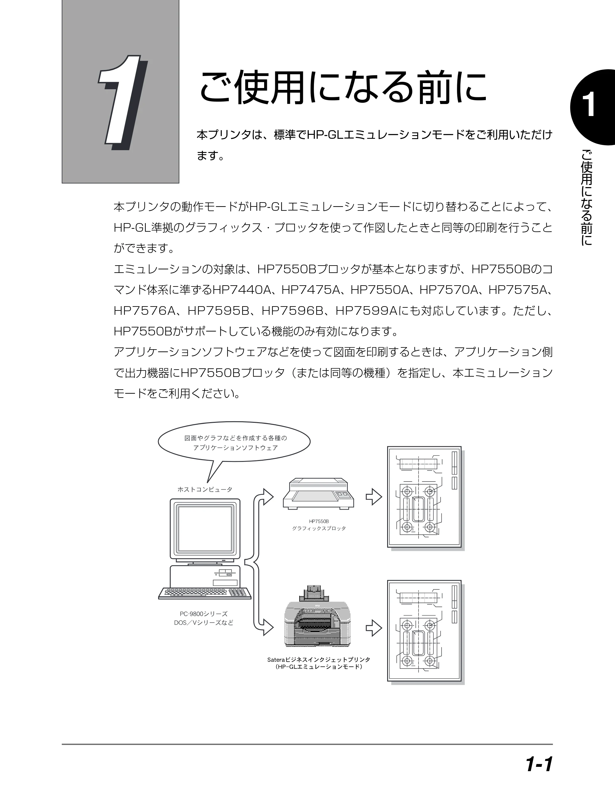 キヤノン BIJ2350/BIJ1350/BIJ1350D HP-GLユーザーズガイド （PDF形式／1.91Mバイト） — 第1章 ご使用になる前に — 原本ページ — 10ページ
