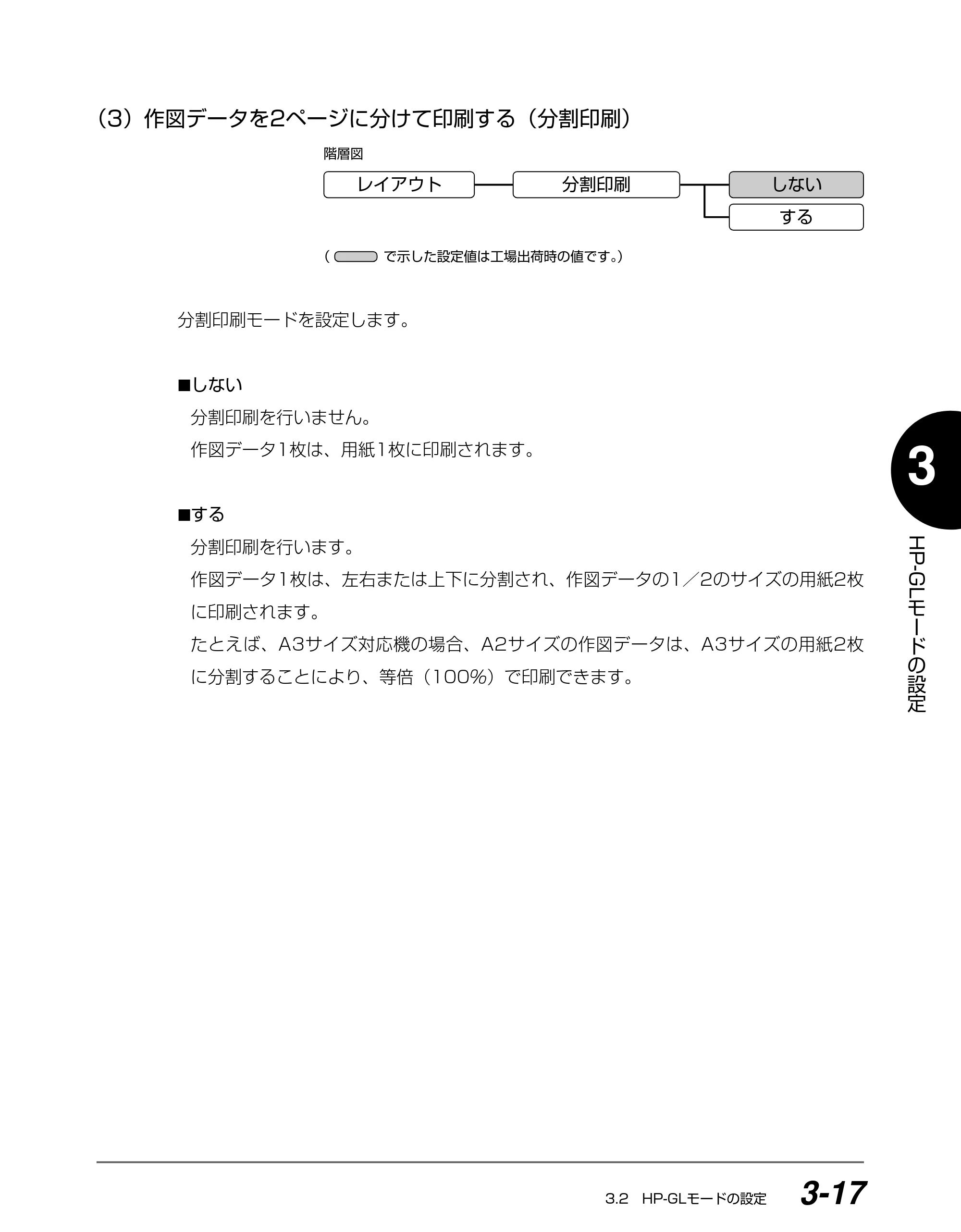 キヤノン BIJ2350/BIJ1350/BIJ1350D HP-GLユーザーズガイド （PDF形式／1.91Mバイト） — （3）作図データを2 ページに分けて印刷する（分割印刷） — 原本ページ — 54ページ