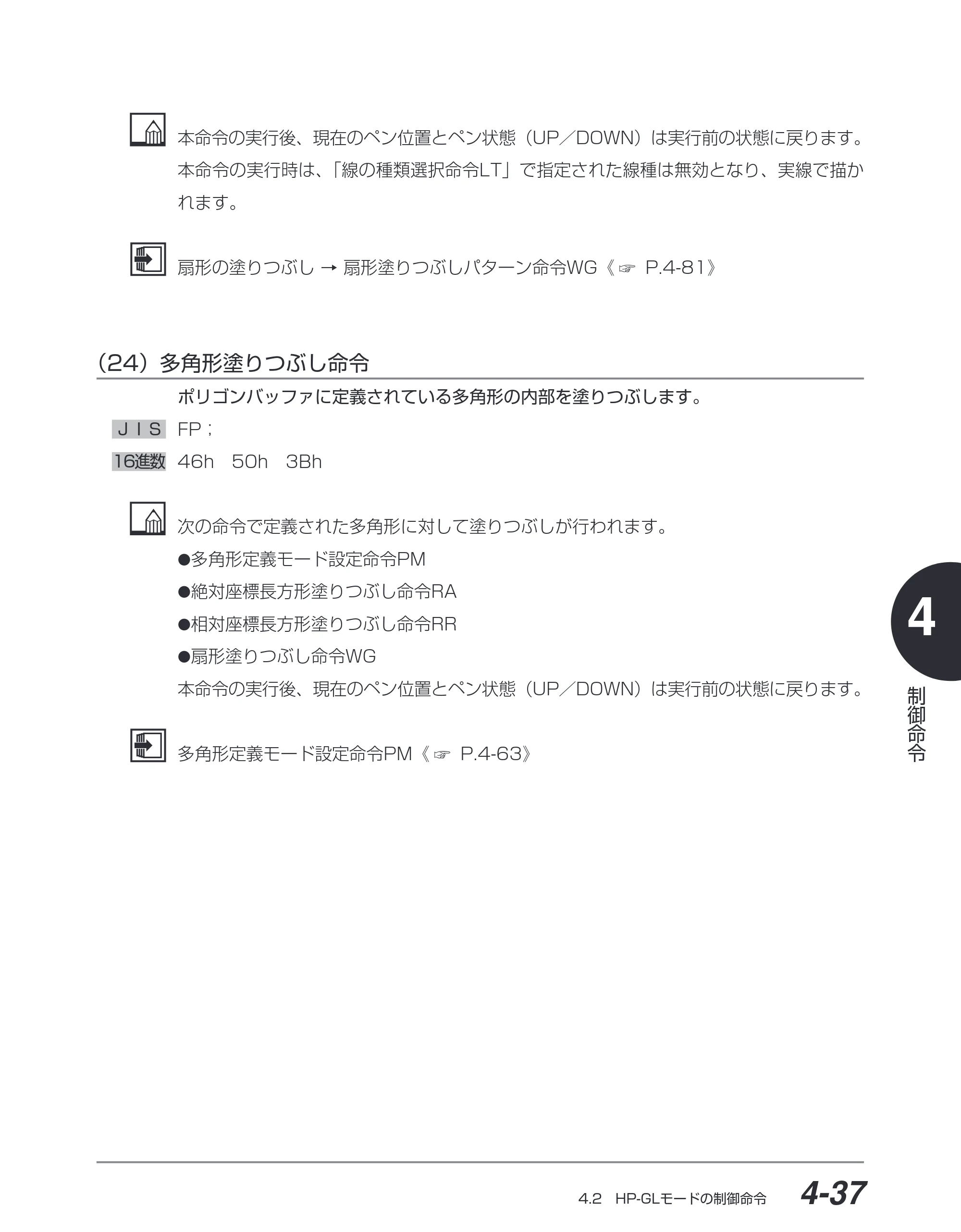 キヤノン BIJ2350/BIJ1350/BIJ1350D HP-GLユーザーズガイド （PDF形式／1.91Mバイト） — （24）多角形塗りつぶし命令 — 原本ページ — 108ページ