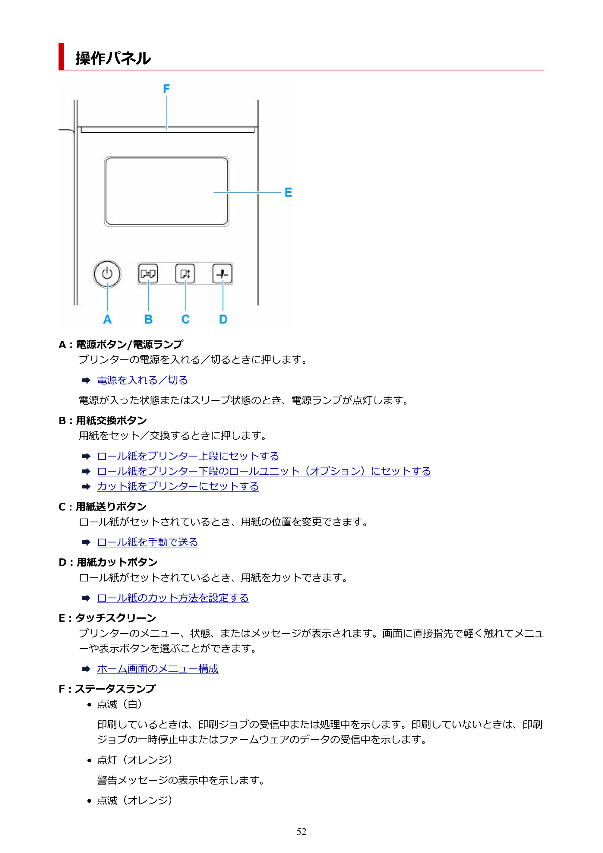 キヤノン TX-2100/TX-3100/TX-4100 TX-4100/TX-3100/TX-2100 オンラインマニュアル PDF版(Windows版)2023年1月26日更新(PDF:11.4MB) — 操作パネル — 原本ページ — 52ページ