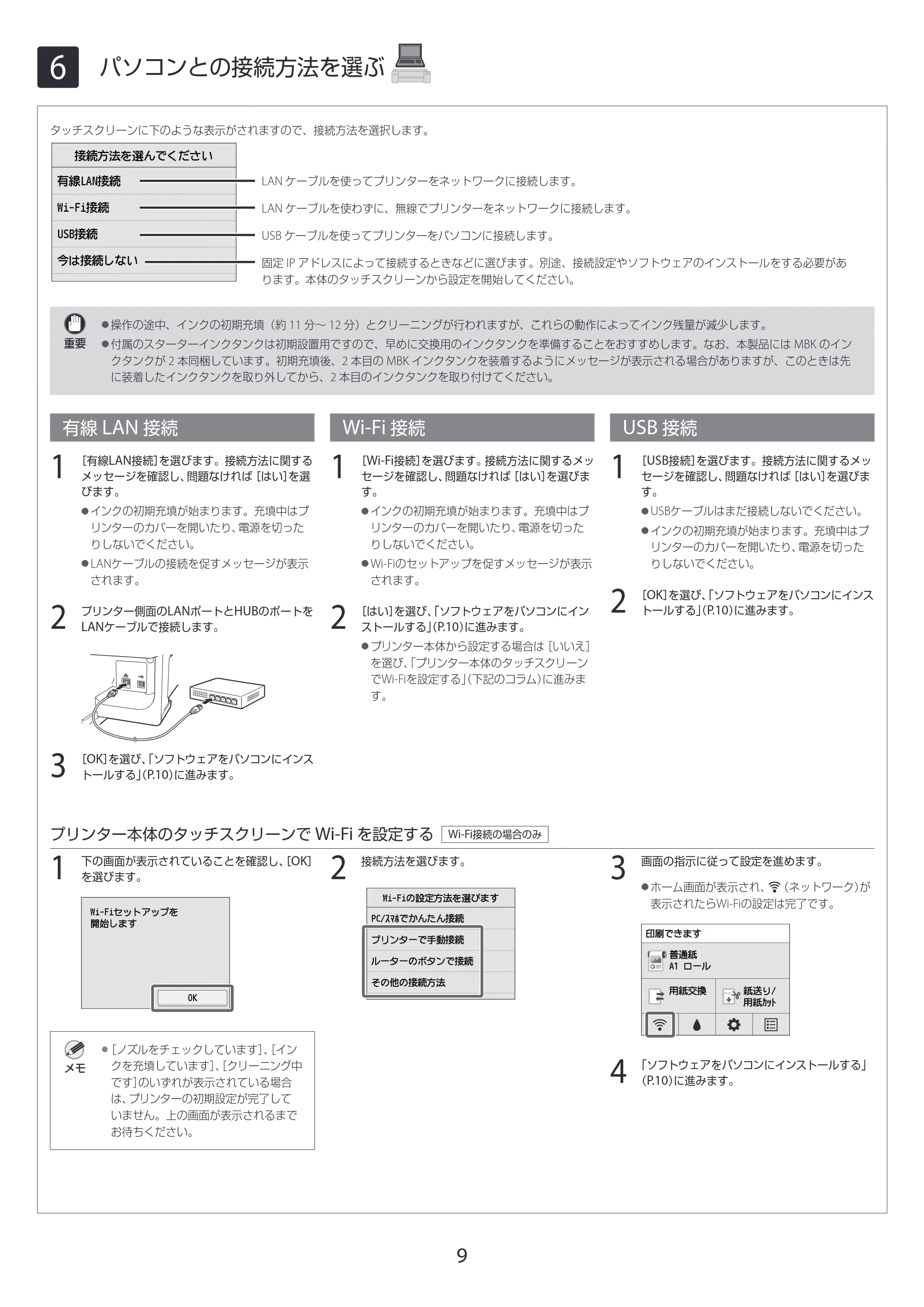 キヤノン TA-20・TA-30 TA-20・TA-30 セットアップガイド 2019年10月9日掲載(PDF:3.54MB) — 6 パソコンとの接続方法を選ぶ — 原本ページ — 9ページ