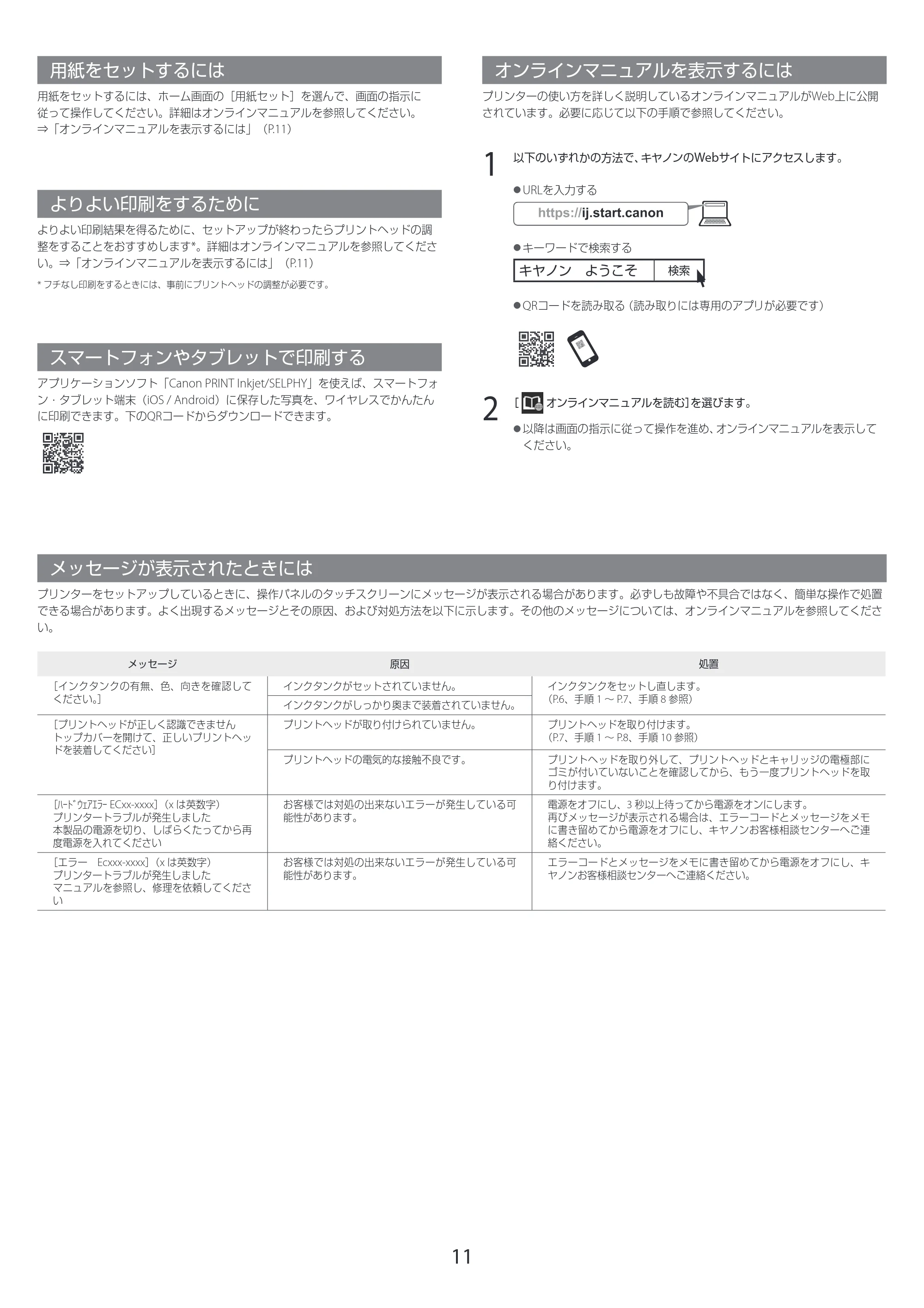 キヤノン TA-20・TA-30 TA-20・TA-30 セットアップガイド 2019年10月9日掲載(PDF:3.54MB) — 用紙をセットするには — 原本ページ — 11ページ