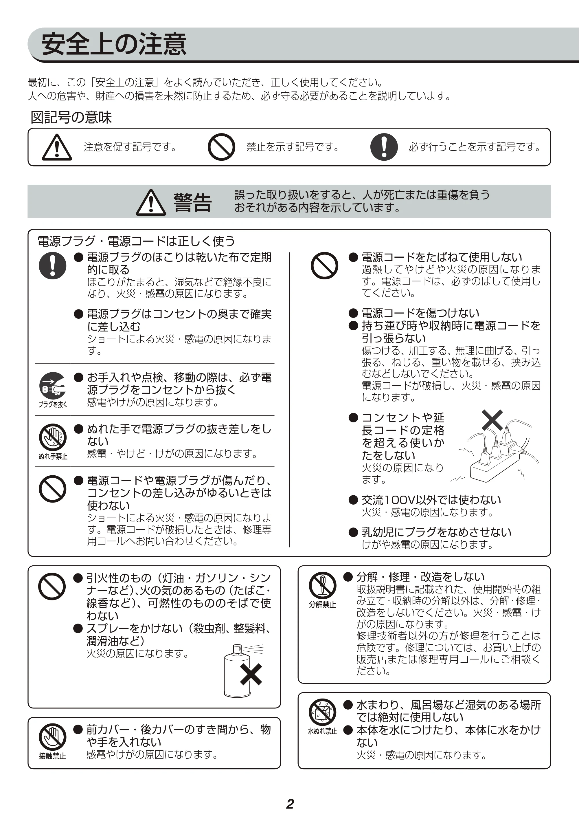 アイリスオーヤマ LFD-304H 取扱説明書 — 原本ページ — 2ページ