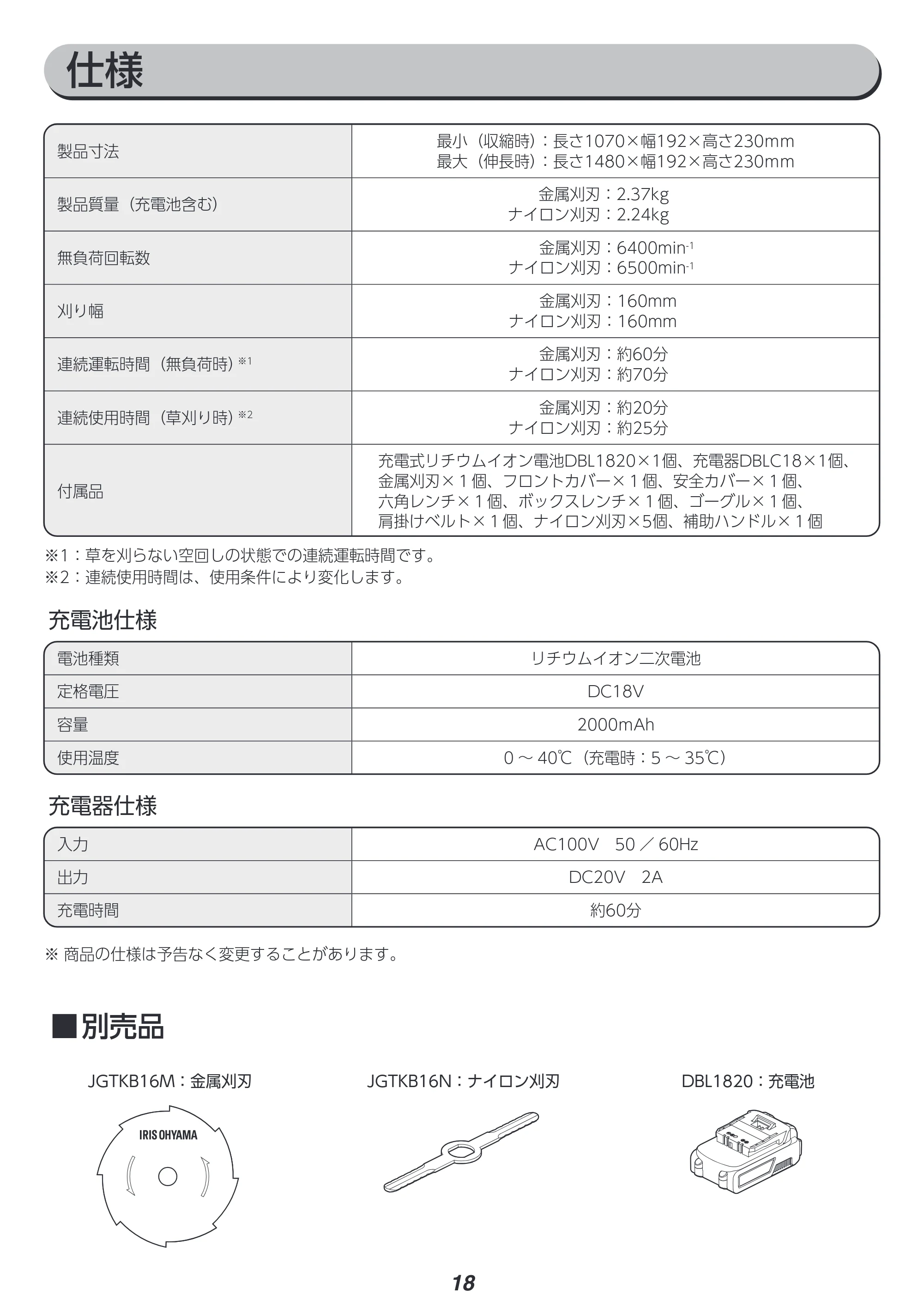 アイリスオーヤマ JGT160M2 取扱説明書 — 原本ページ — 18ページ