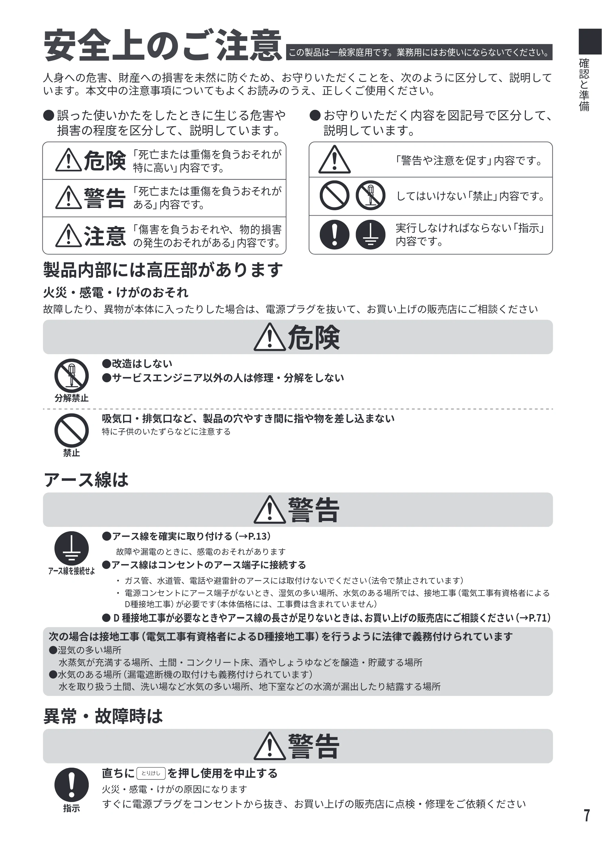 日立 MRO-F6E 取扱説明書 — 安全上のご注意 — 原本ページ — 7ページ