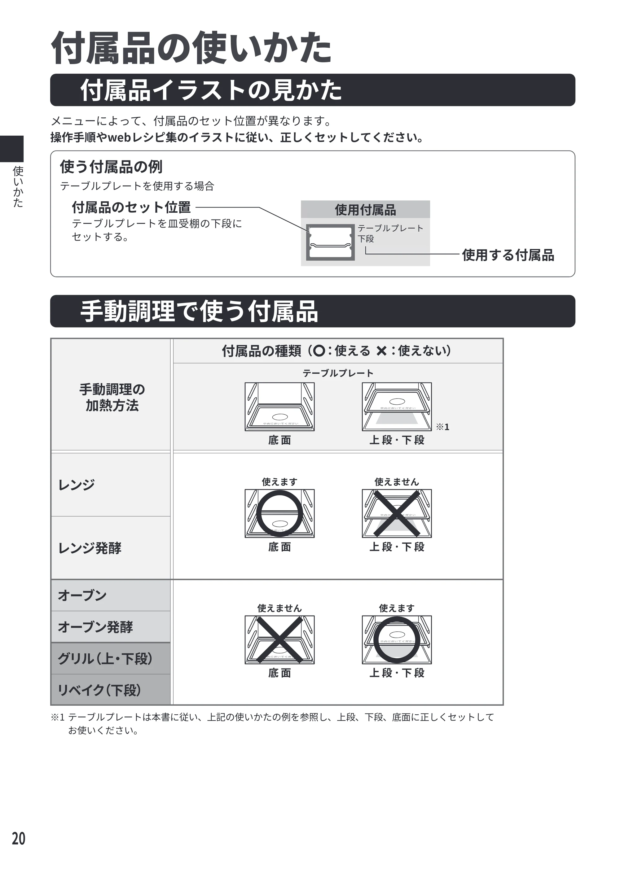 日立 MRO-F6E 取扱説明書 — 使いかた — 原本ページ — 20ページ