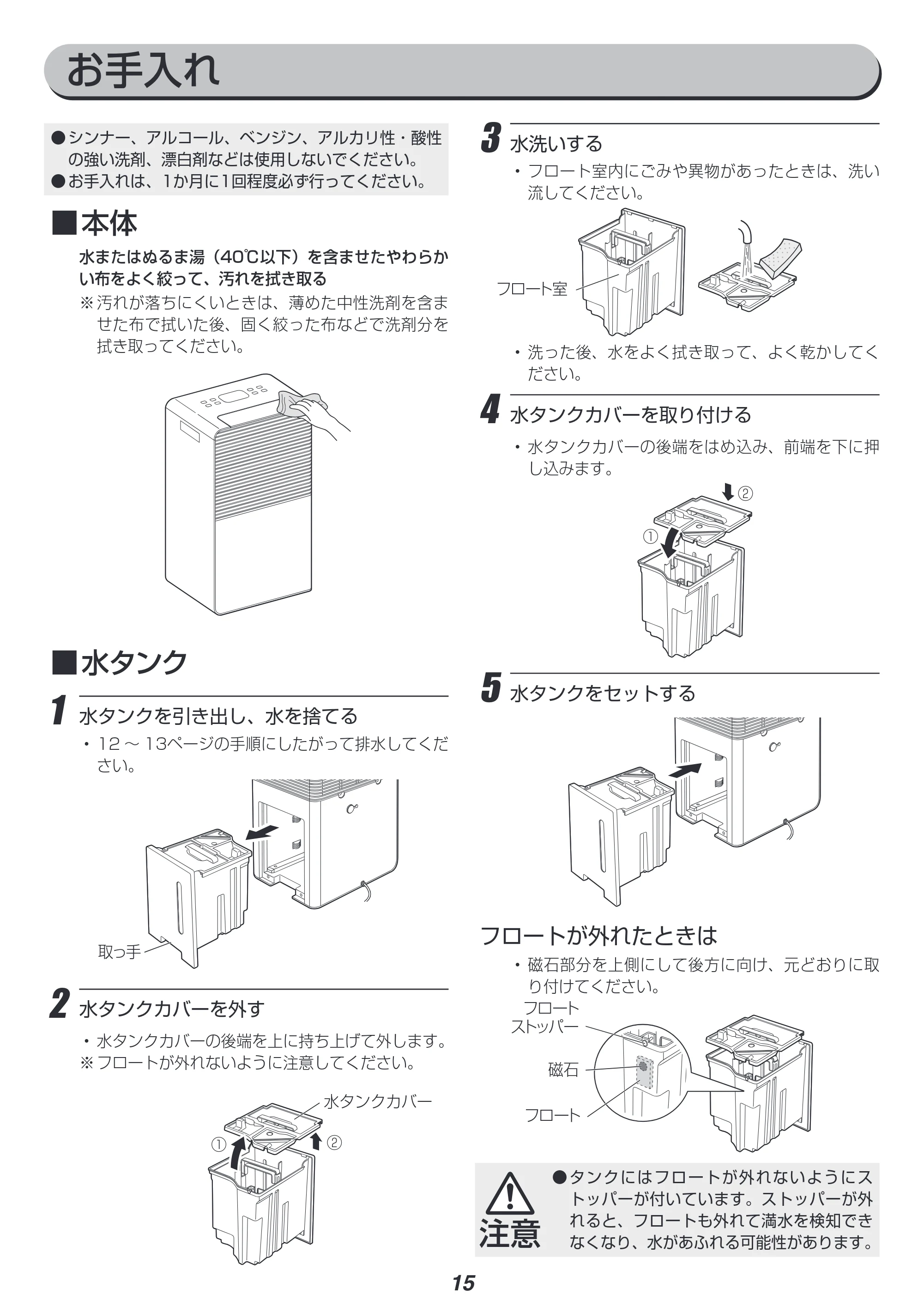 アイリスオーヤマ IJCP-J160 取扱説明書 — 原本ページ — 15ページ