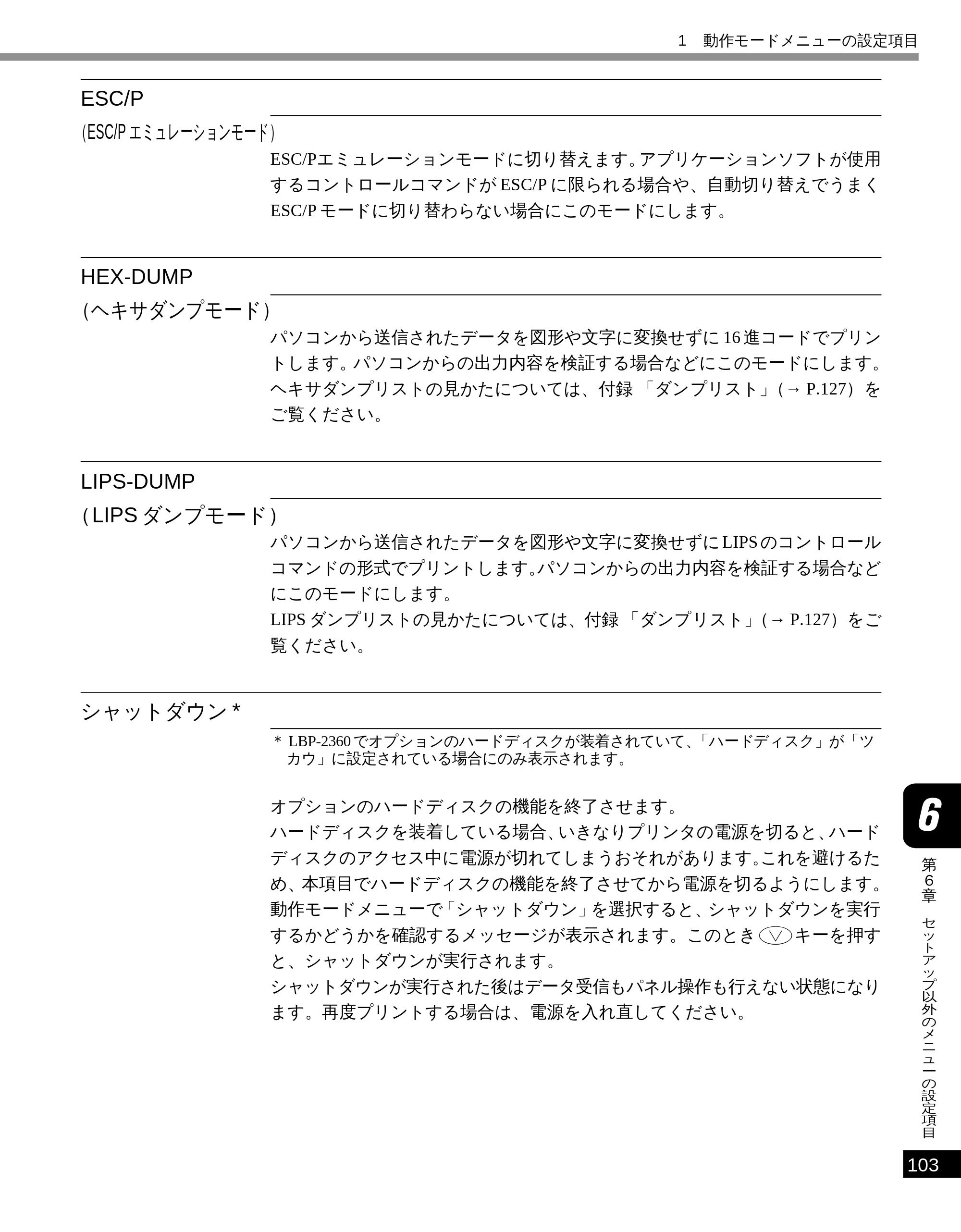 キヤノン LBP-2300 LIPS機能ガイド (PDF形式/2.61Mバイト) — ESC/P(ESC/P エミュレーションモード) — 原本ページ — 112ページ