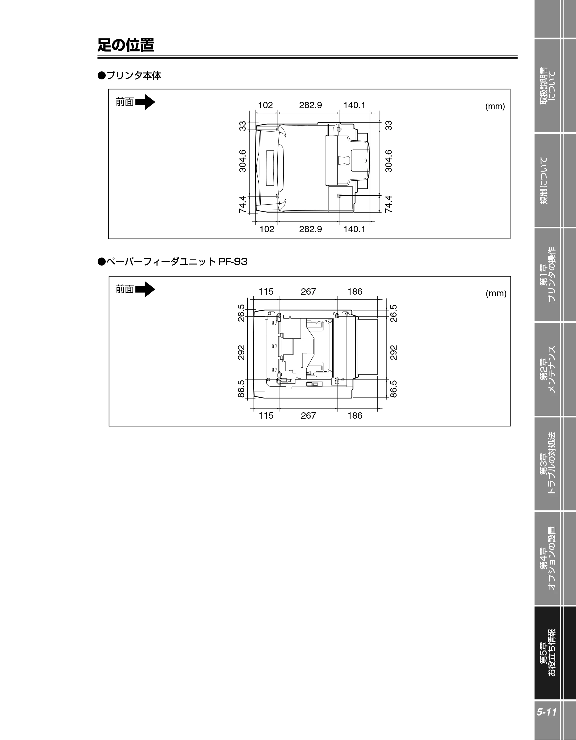 キヤノン LBP5300 かんたん操作ガイド 2007年7月9日更新 (PDF形式/4.41Mバイト) — 足の位置 — 原本ページ — 99ページ