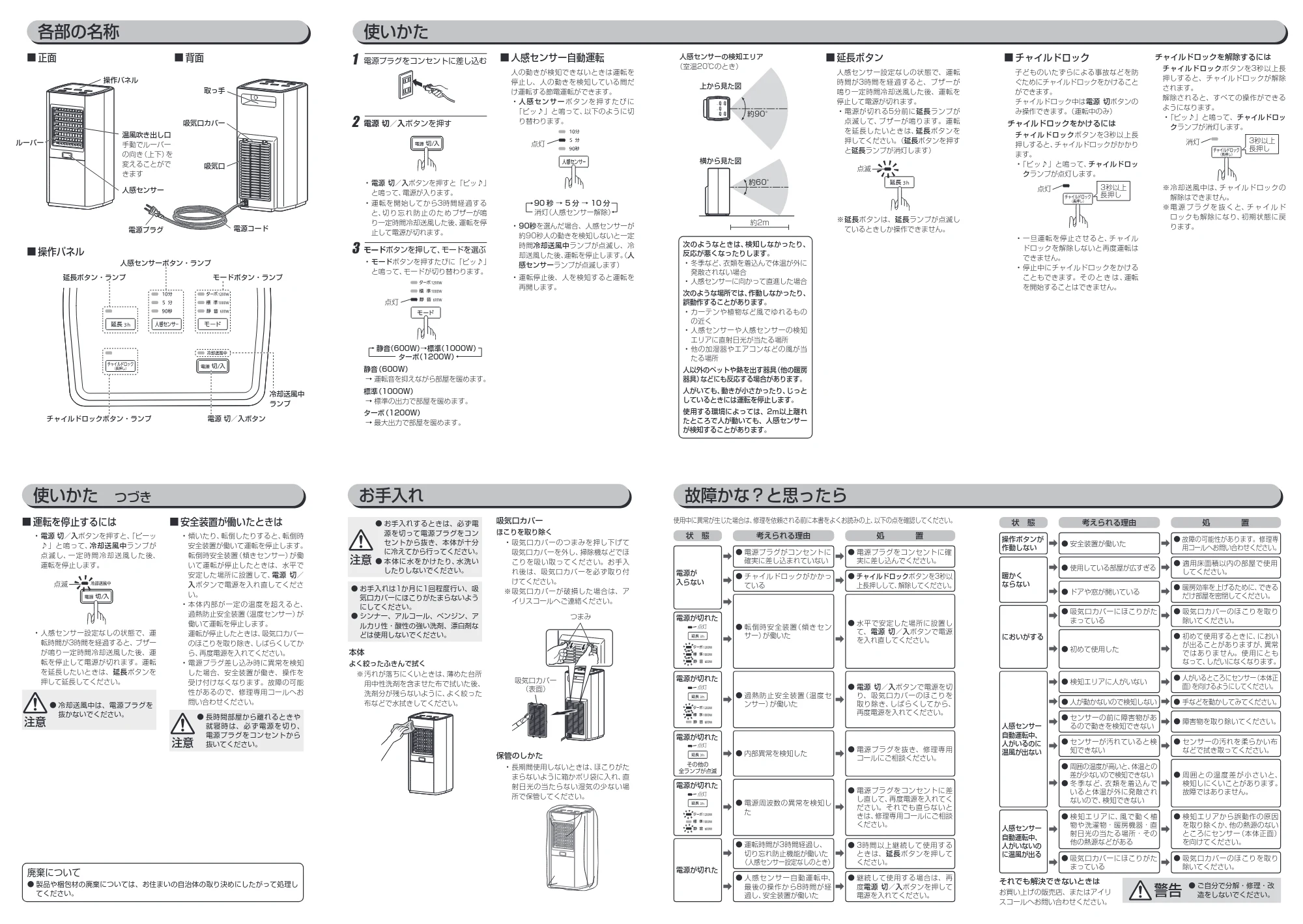 アイリスオーヤマ PCH-SM12B 取扱説明書 — 原本ページ — 2ページ