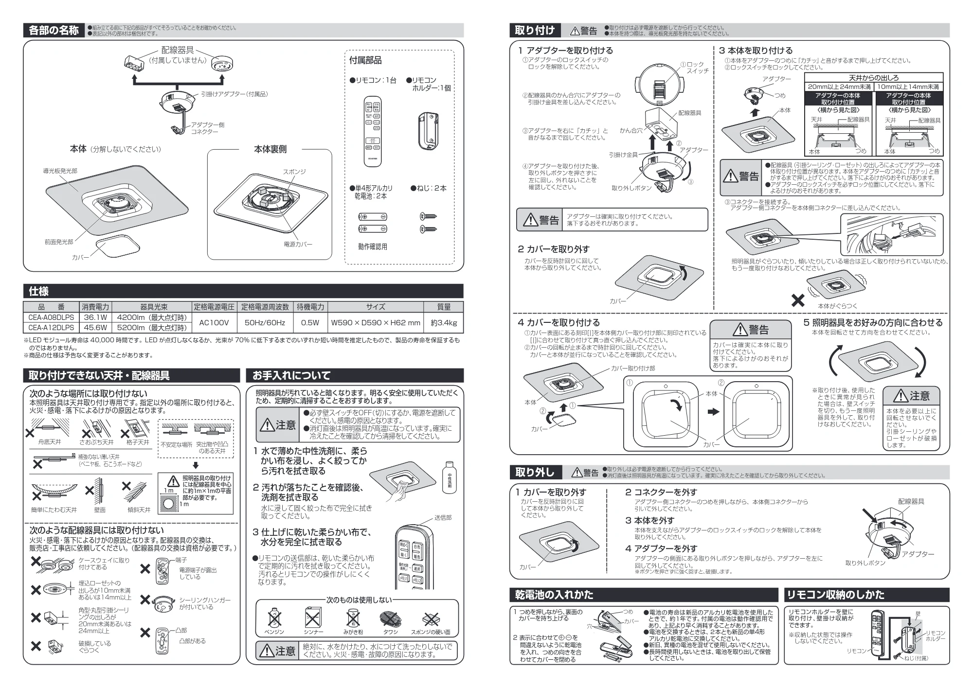 アイリスオーヤマ CEA-A12DLPS 取扱説明書 — 原本ページ — 2ページ