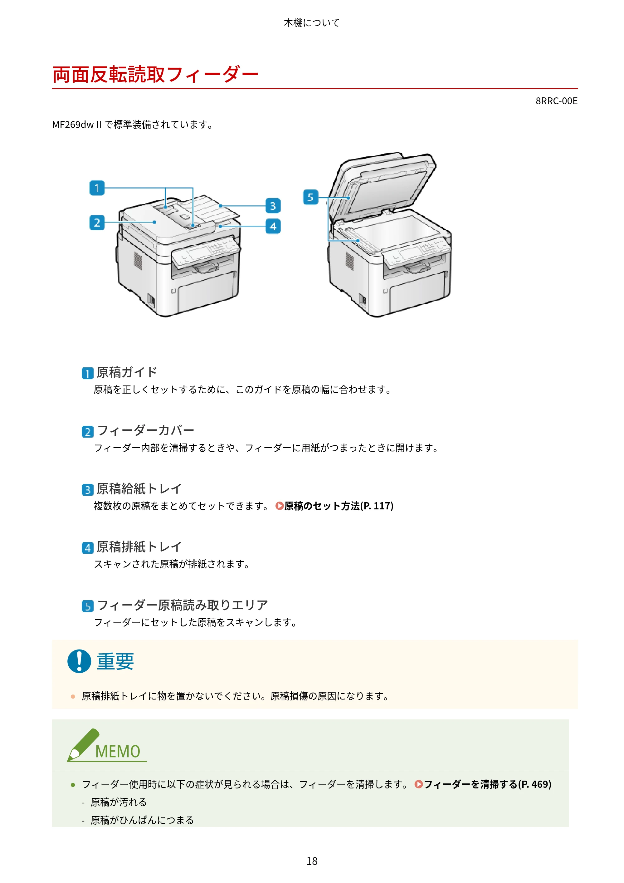 キヤノン MF269dw II・MF266dn II・MF265dw II ユーザーズガイド 2026年6月25日更新(PDF:4.86MB) — 両面反転読取フィーダー — 原本ページ — 27ページ