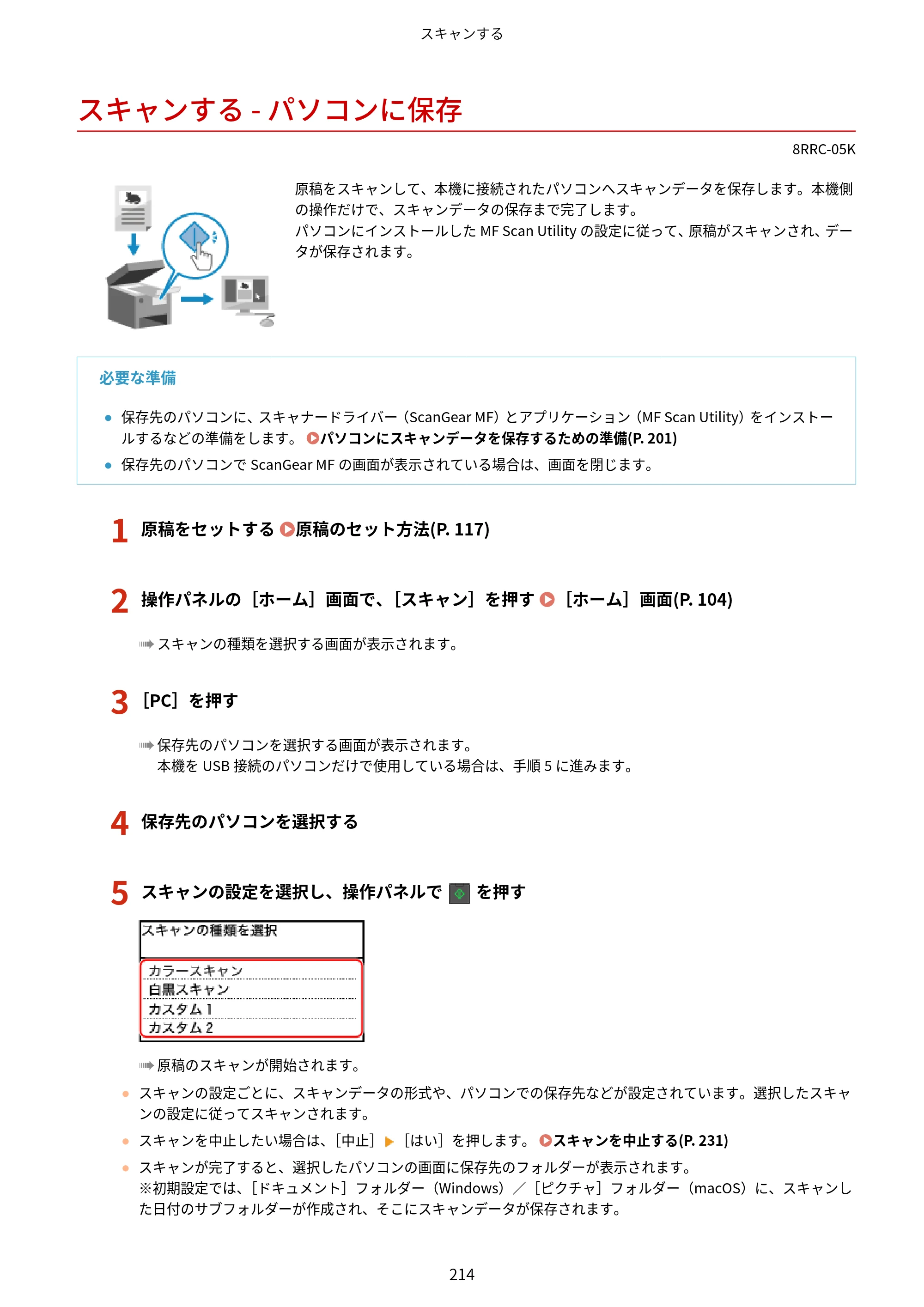 キヤノン MF269dw II・MF266dn II・MF265dw II ユーザーズガイド 2026年6月25日更新（PDF：4.86MB） — スキャンする - パソコンに保存 — 原本ページ — 223ページ