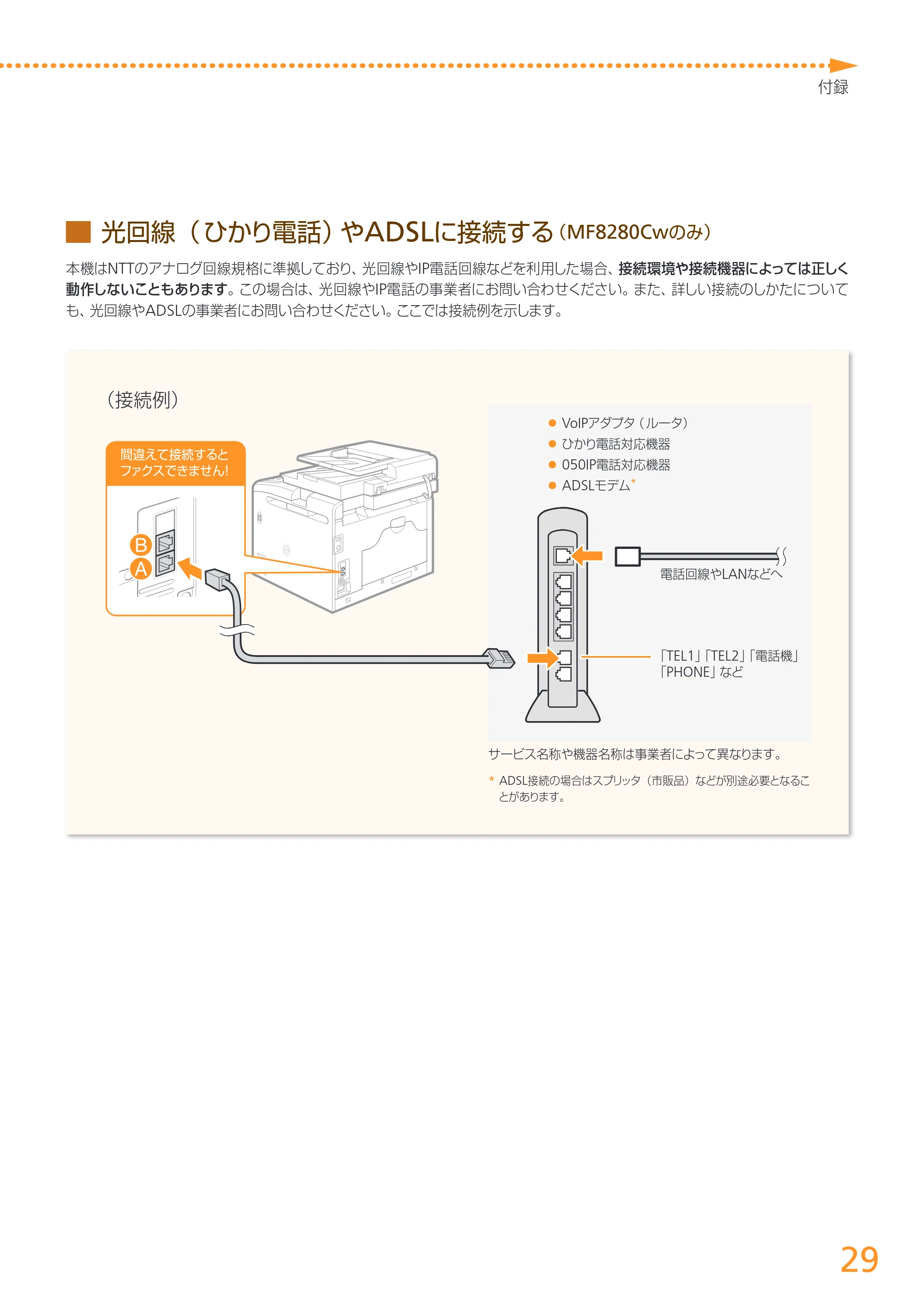 キヤノン MF8280Cw/MF8230Cn かんたん設置ガイド 2013年9月5日更新（PDF：3.15MB） — 原本ページ — 29ページ