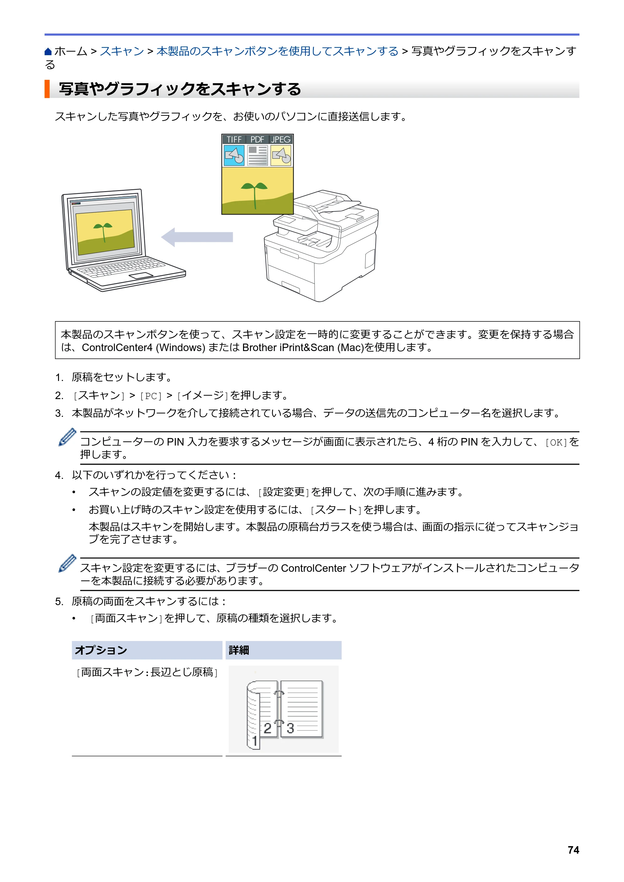 ブラザー MFC-L3770CDW オンラインユーザーズガイド — 写真やグラフィックをスキャンする — 原本ページ — 81ページ
