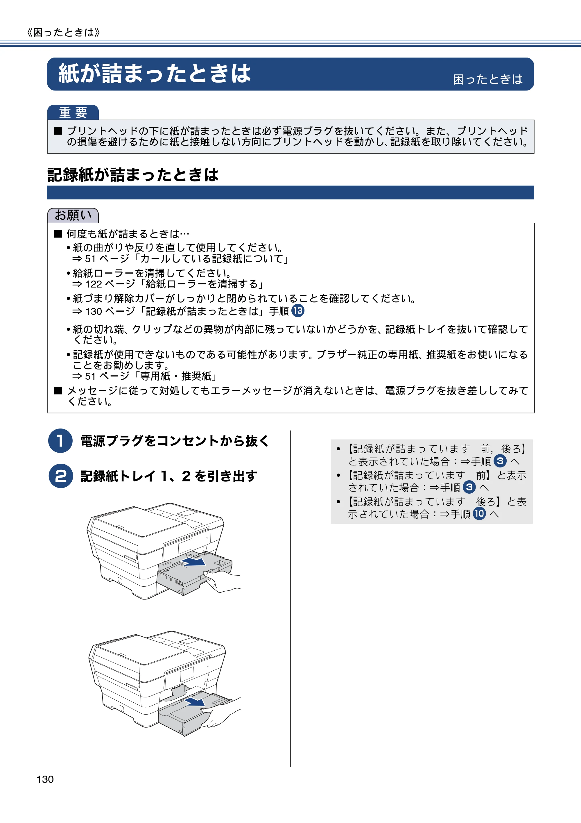 ブラザー MFC-J6975CDW ユーザーズガイド ～基本編～ — 紙が詰まったときは — 原本ページ — 130ページ