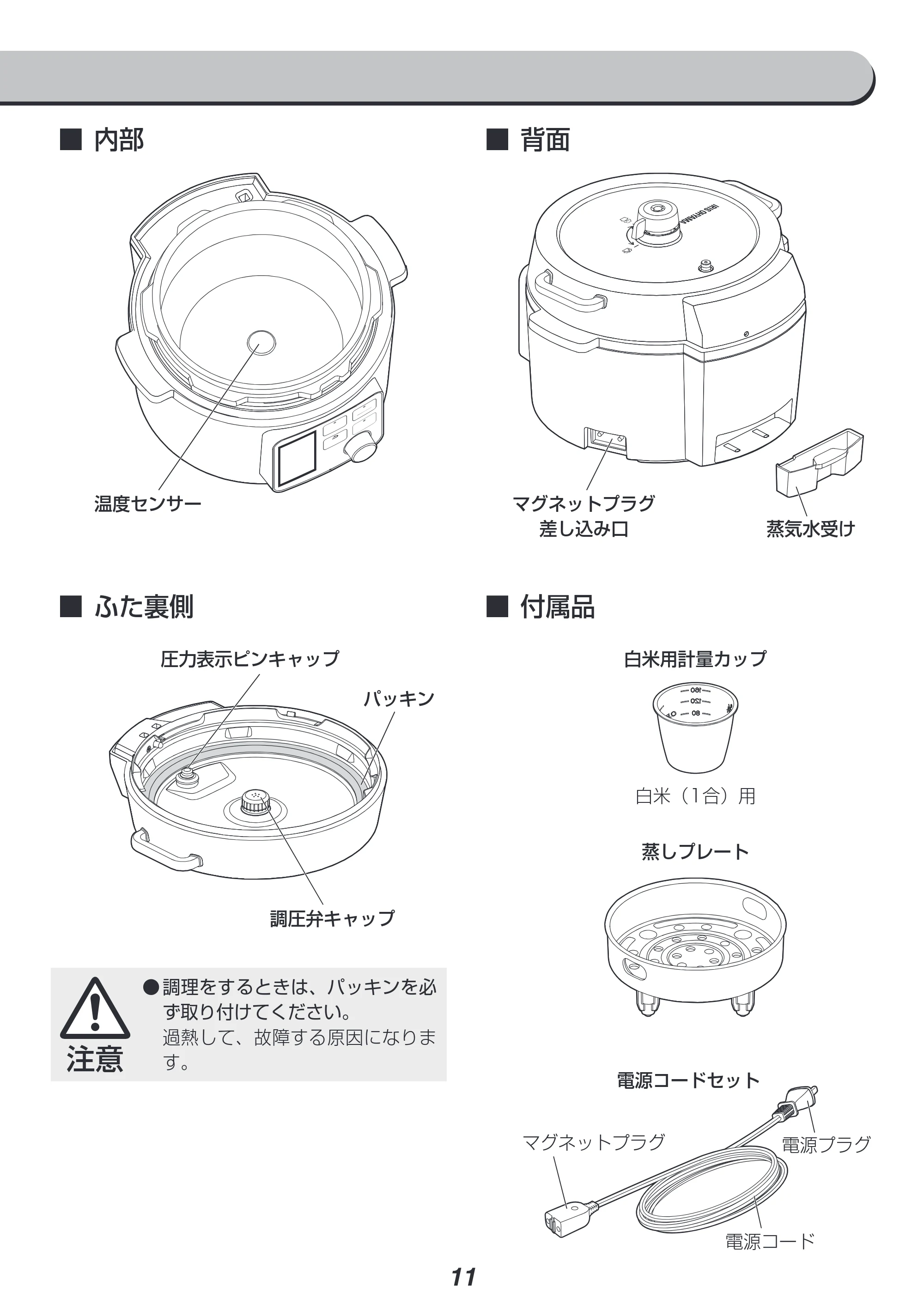 アイリスオーヤマ KPC-MA3 取扱説明書 — 原本ページ — 11ページ