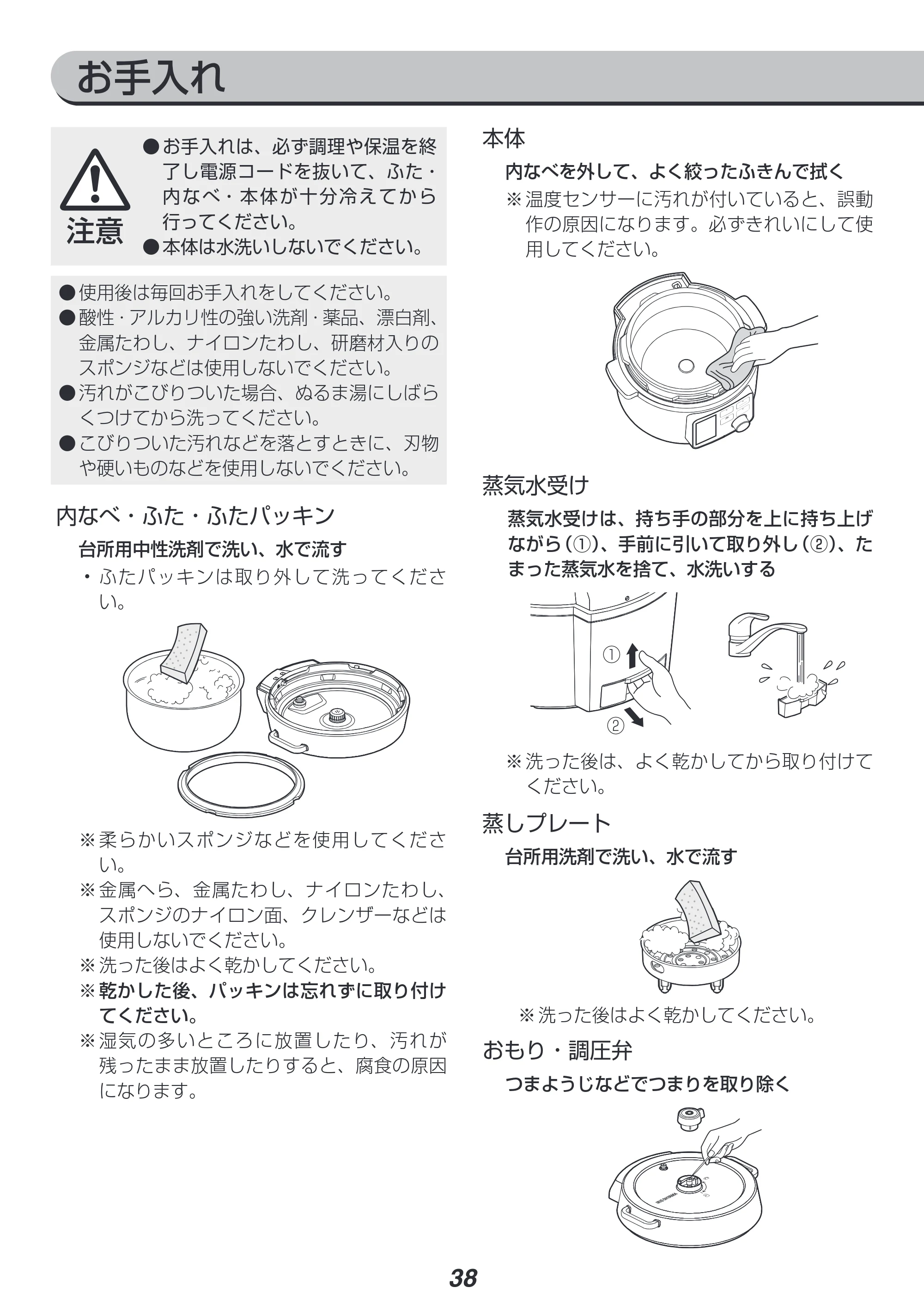 アイリスオーヤマ KPC-MA3 取扱説明書 — 原本ページ — 38ページ