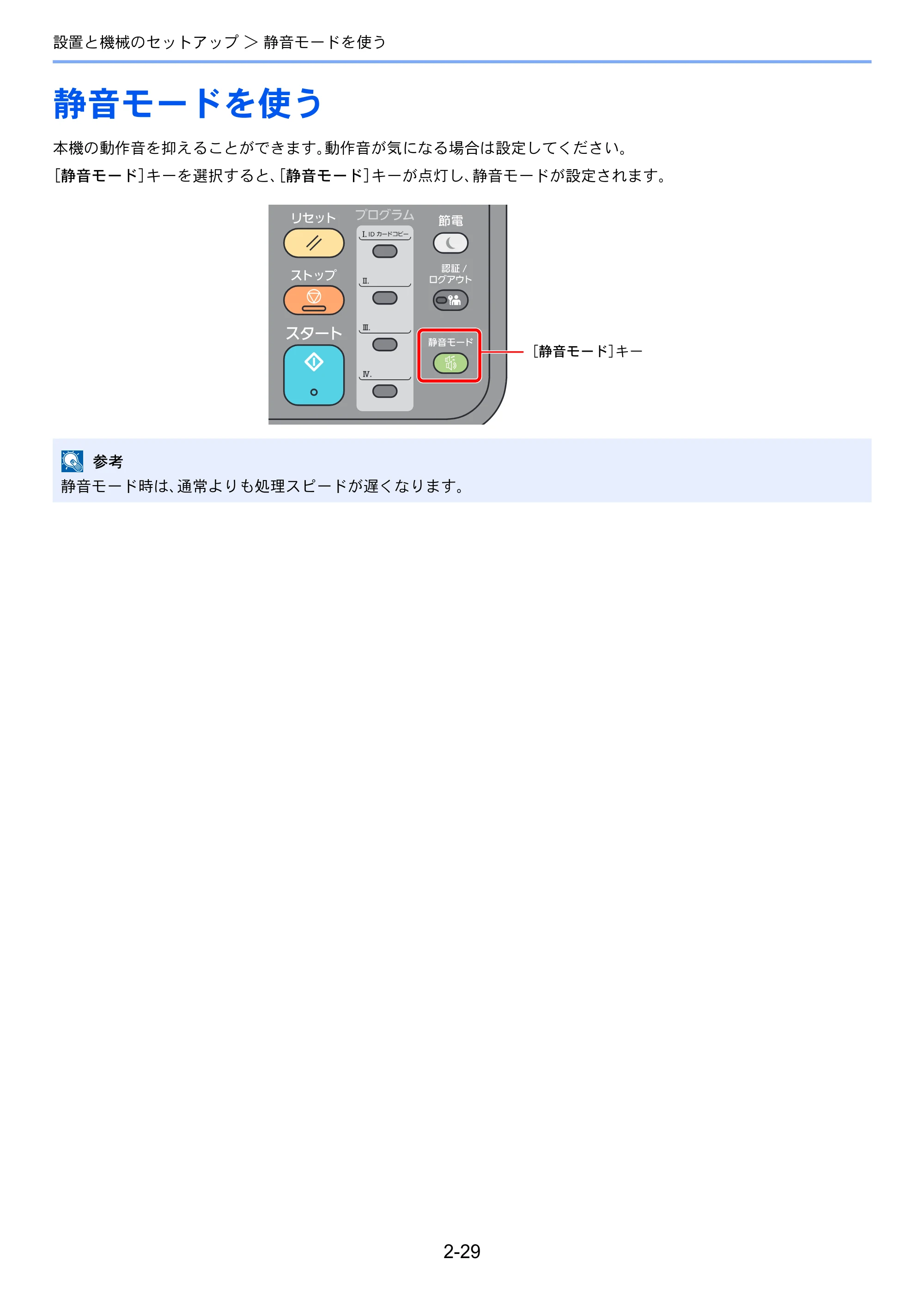 京セラ ECOSYS M2540dw ECOSYS M2540dw 使用説明書 — 静音モードを使う — 原本ページ — 76ページ