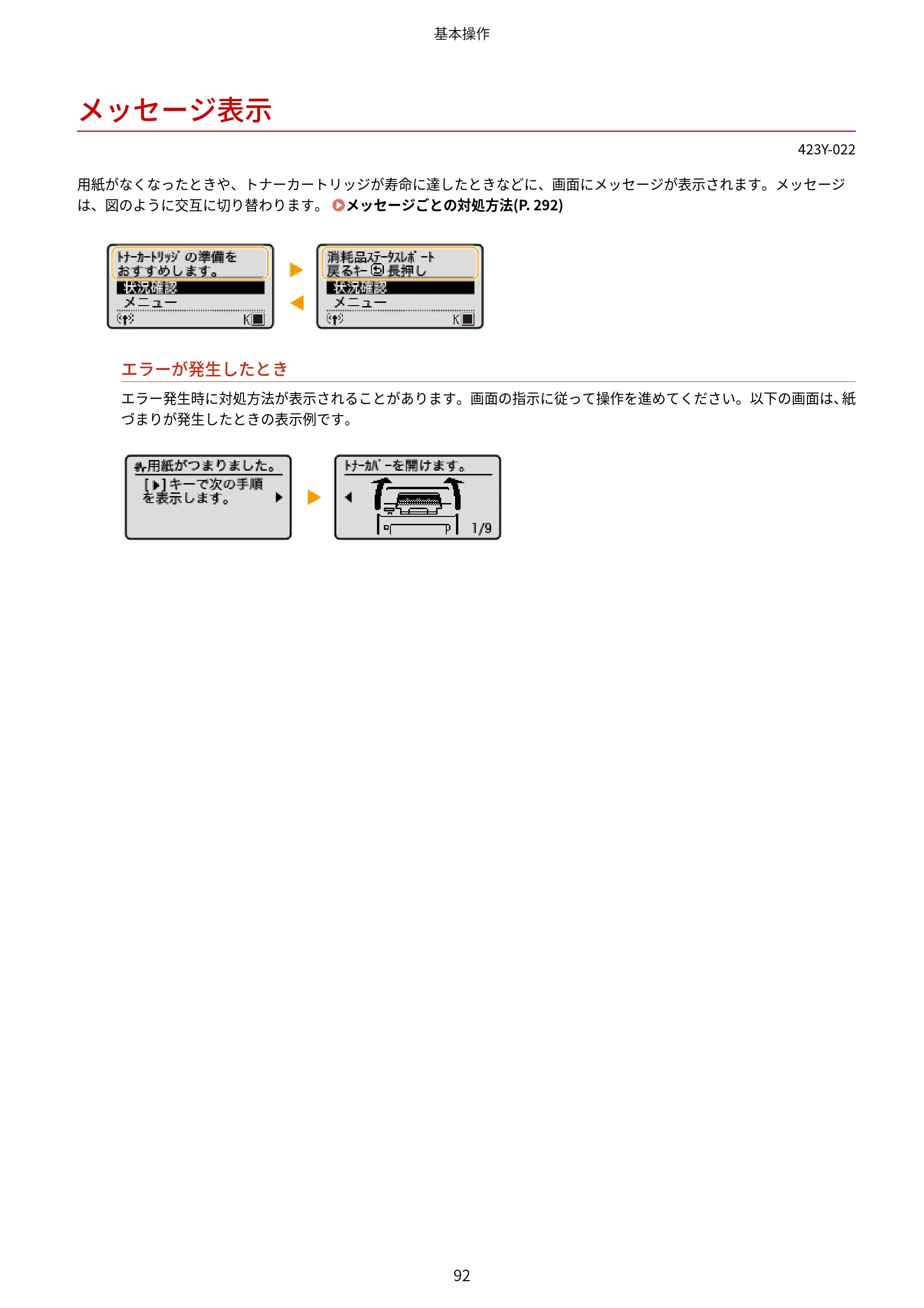 キヤノン LBP162/LBP162L/LBP161 ユーザーズガイド 2022年6月2日掲載（PDF：3.63MB） — メッセージ表示 — 原本ページ — 98ページ