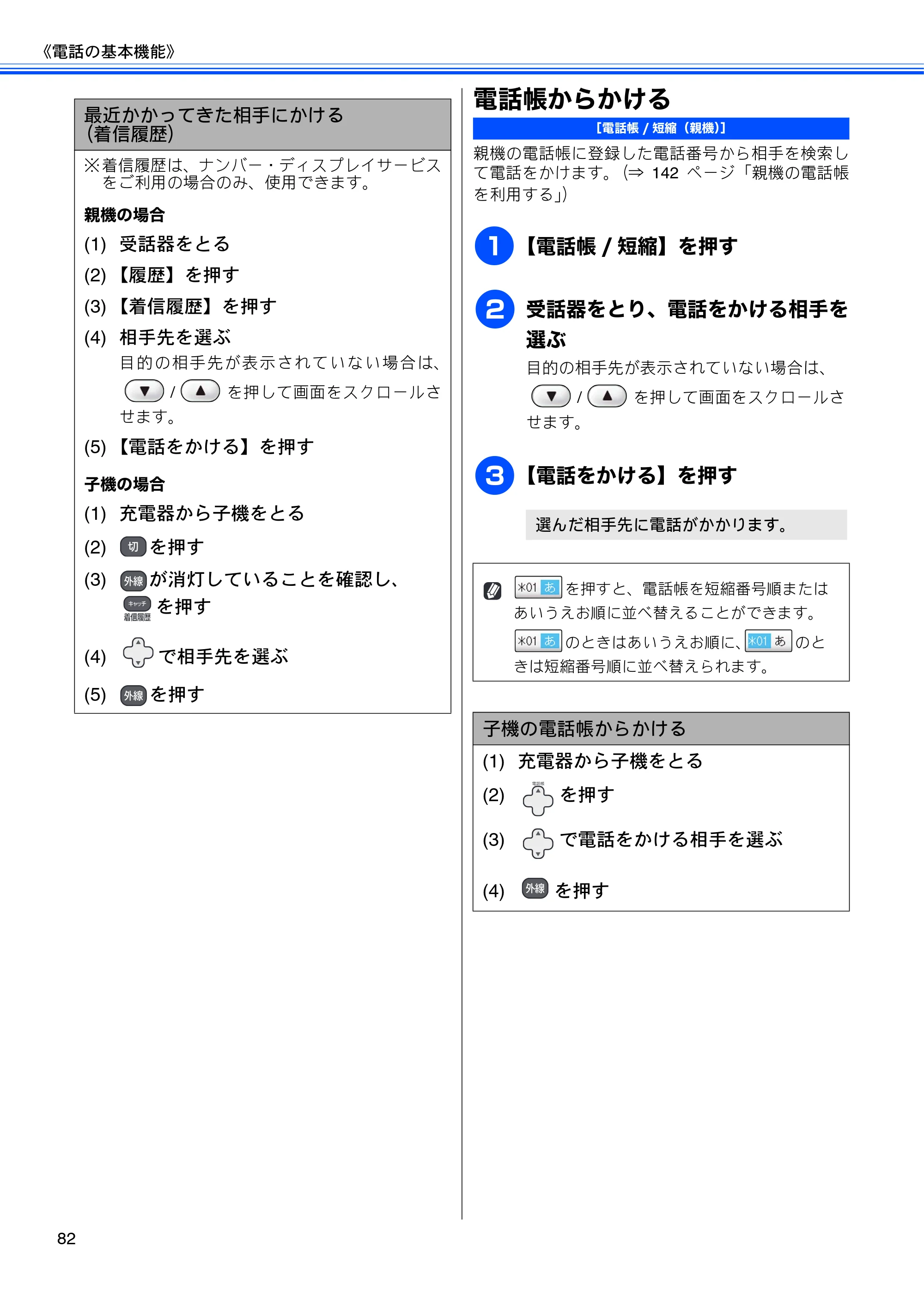 ブラザー MFC-735CD / MFC-735CDW / MFC-935CDN / MFC-935CDWN ユーザーズガイド ～基本編～ — 電話帳からかける — 原本ページ — 84ページ