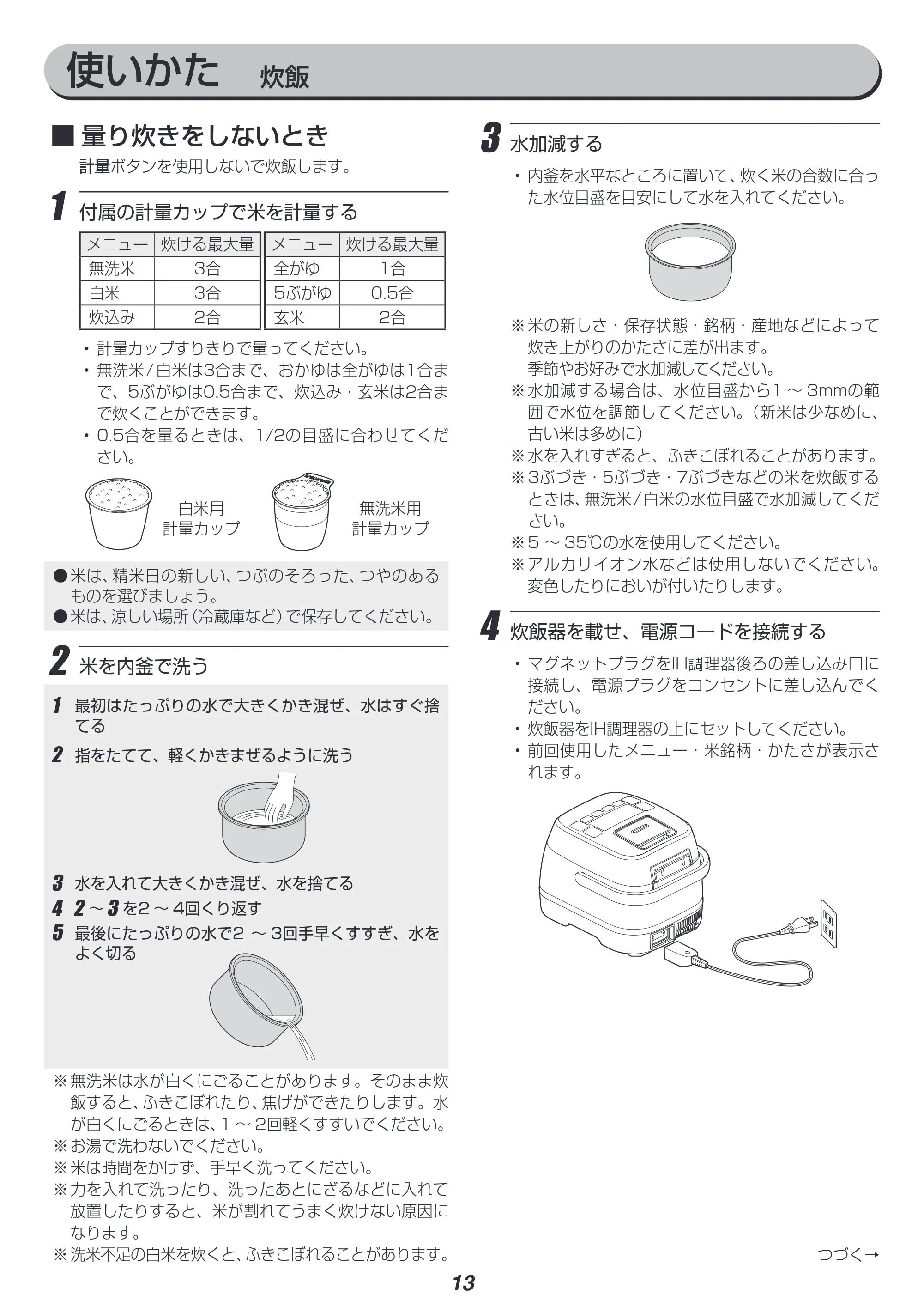 アイリスオーヤマ KRC-IM30 取扱説明書 — 原本ページ — 13ページ