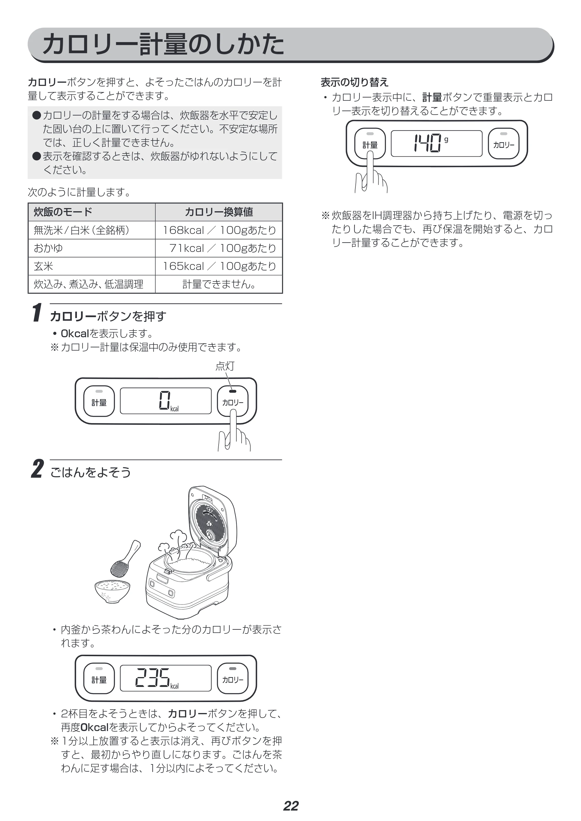 アイリスオーヤマ KRC-IM30 取扱説明書 — 原本ページ — 22ページ