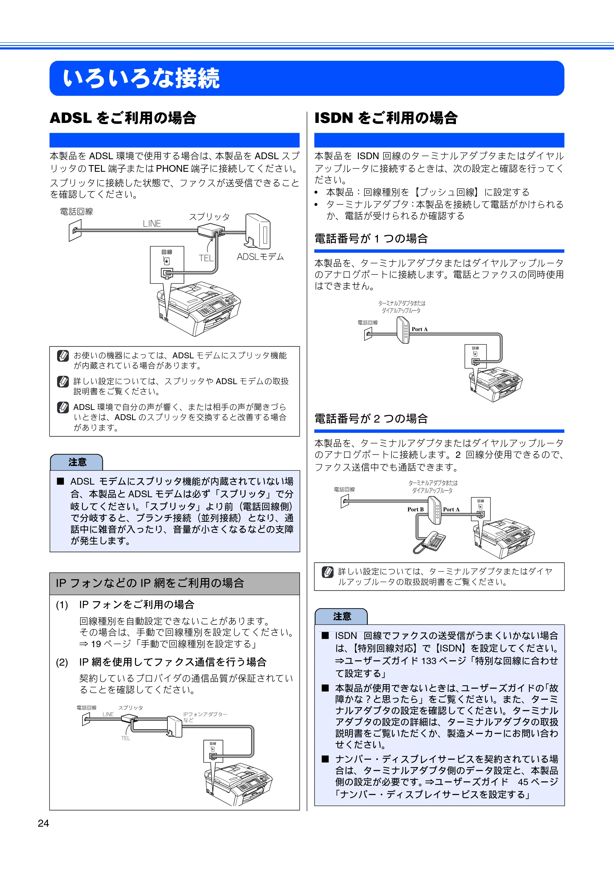 ブラザー MFC-460CN かんたん設置ガイド — いろいろな接続 — 原本ページ — 26ページ