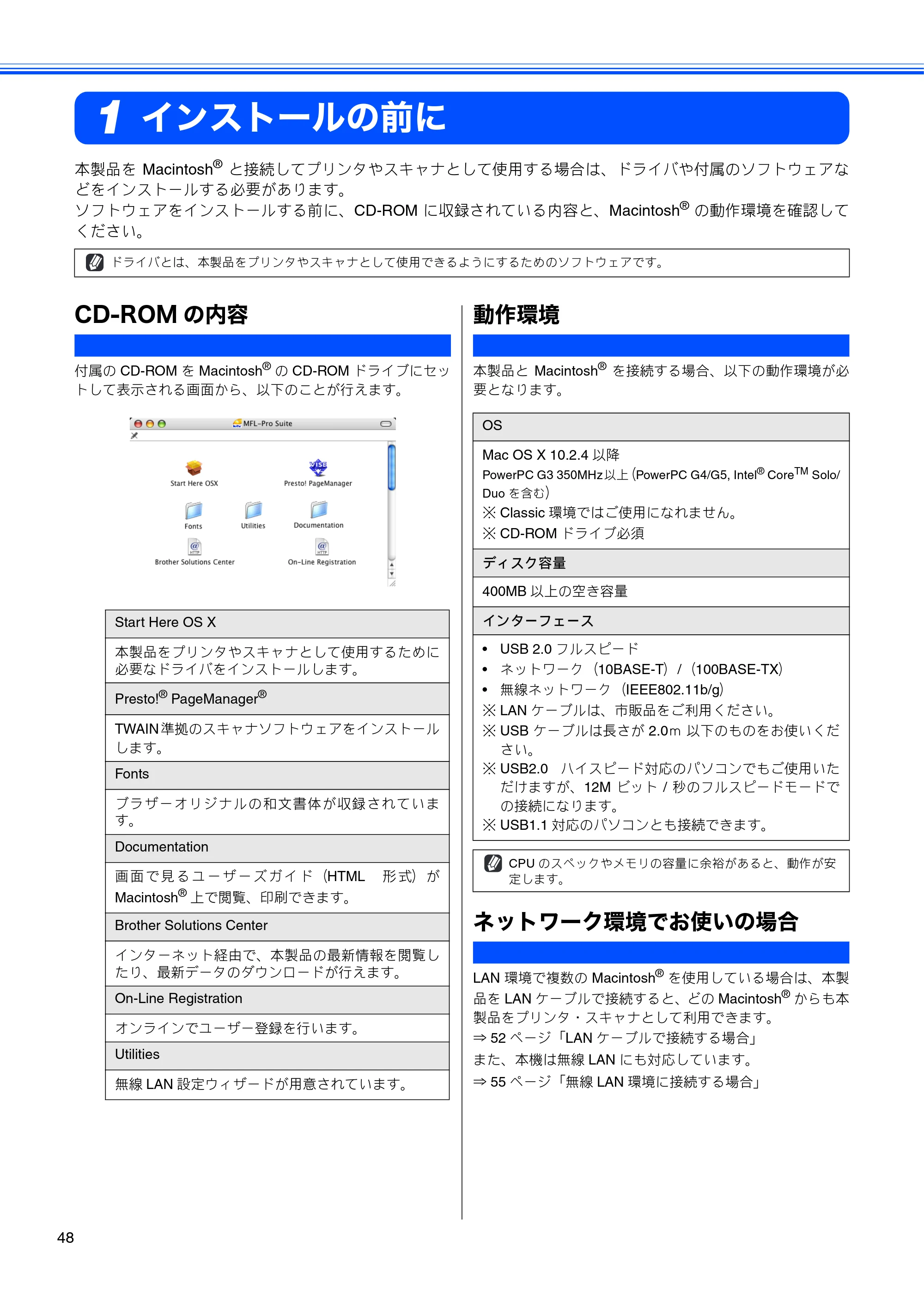ブラザー MFC-460CN かんたん設置ガイド — インストールの前に — 原本ページ — 50ページ