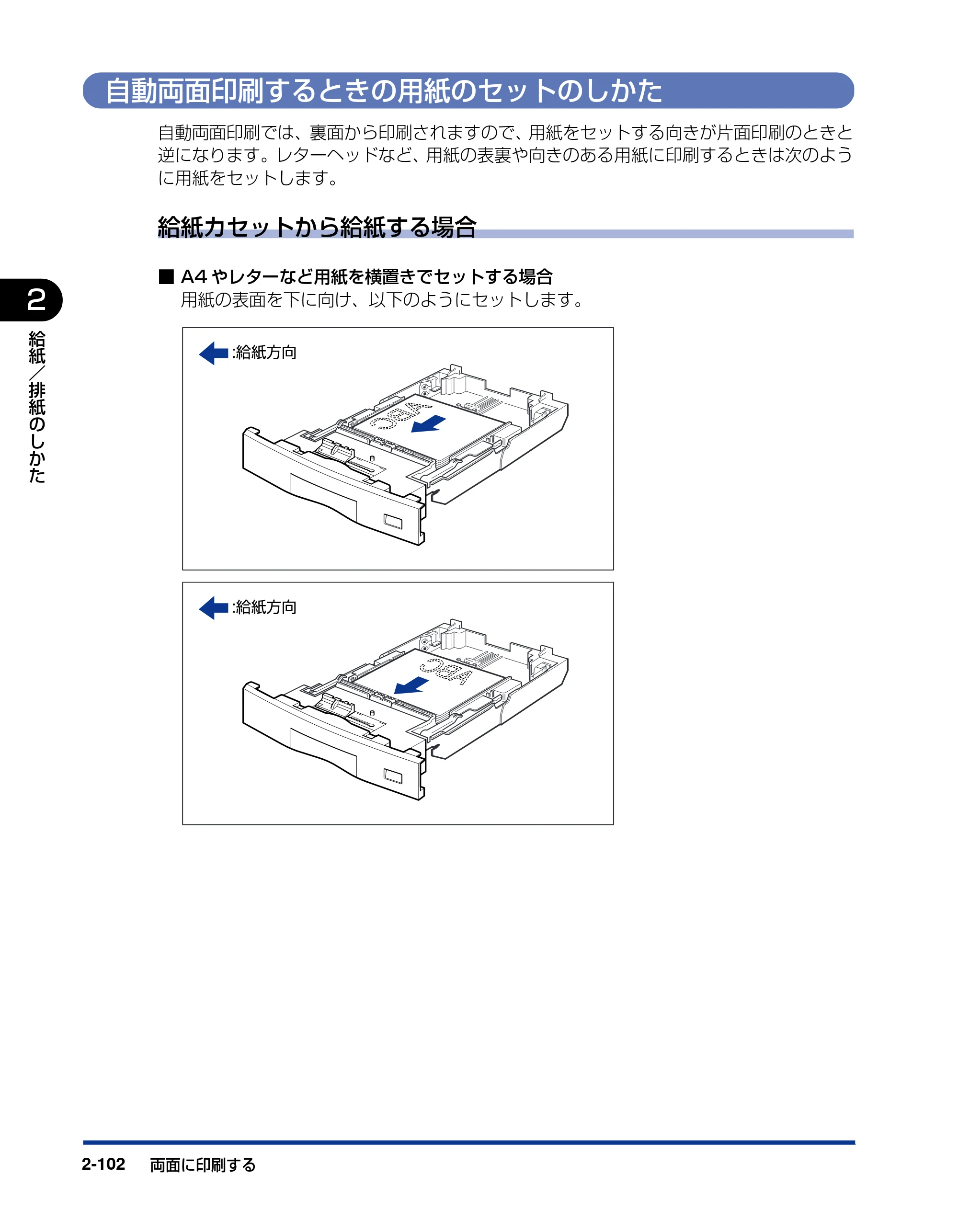 キヤノン LBP5600SE ユーザーズガイド 2006年11月15日 掲載 （PDF形式／17.68Mバイト） — 自動両面印刷するときの用紙のセットのしかた — 原本ページ — 148ページ